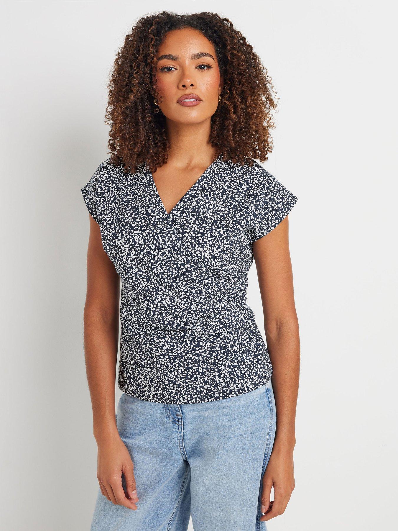  image of mco-jersey-wrap-top-blue