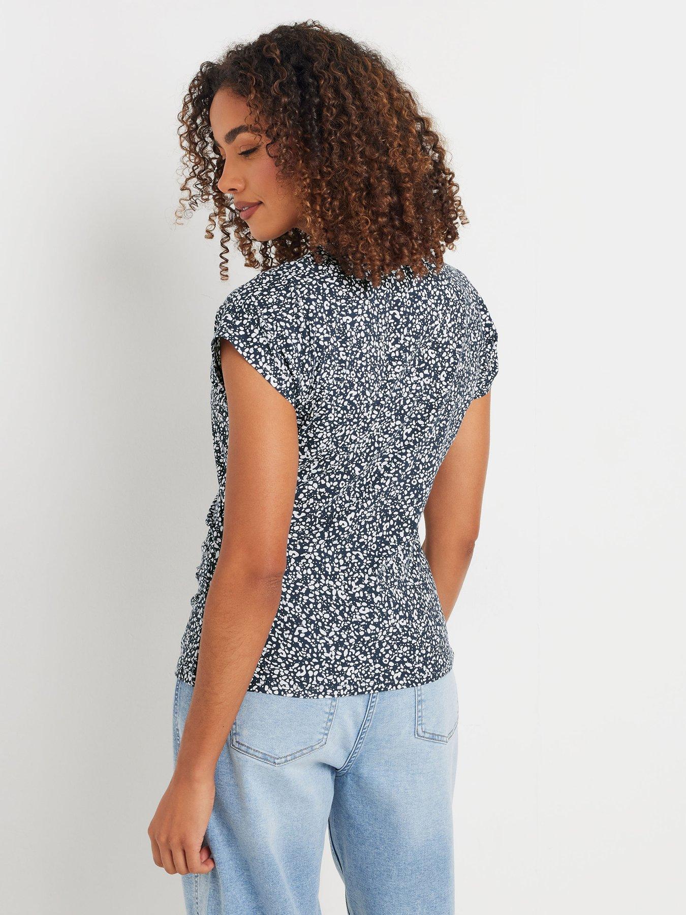  image of mco-jersey-wrap-top-blue