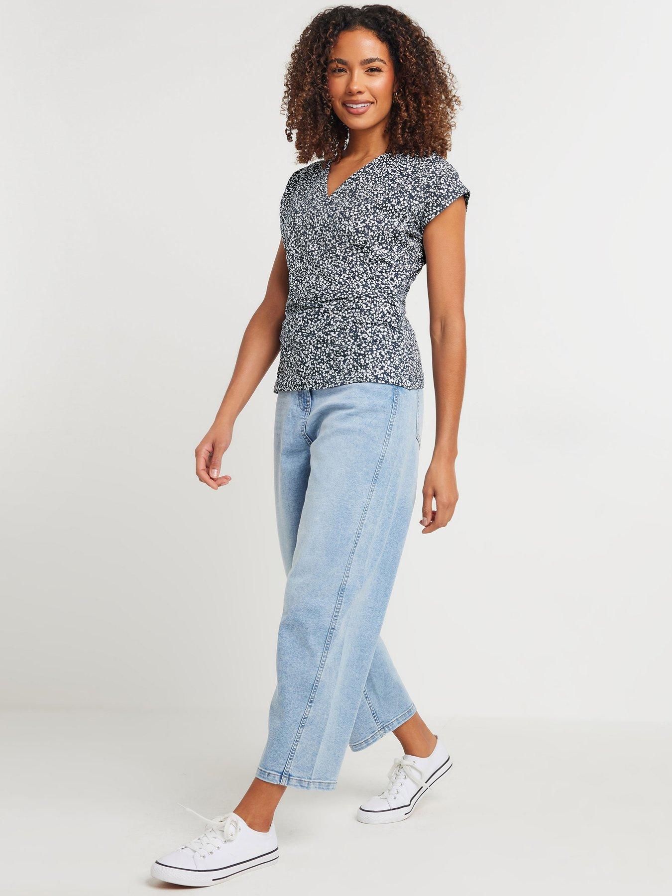  image of mco-jersey-wrap-top-blue