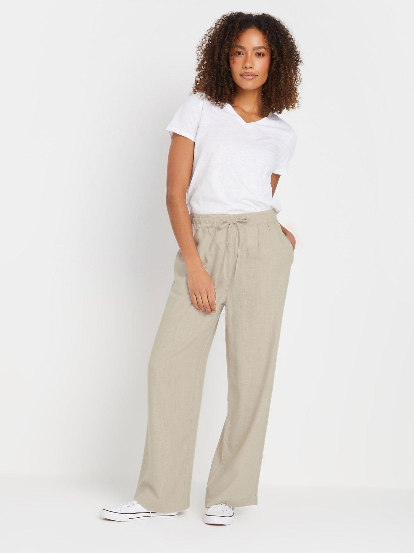  image of mco-petite-petite-wide-leg-linen-trousers