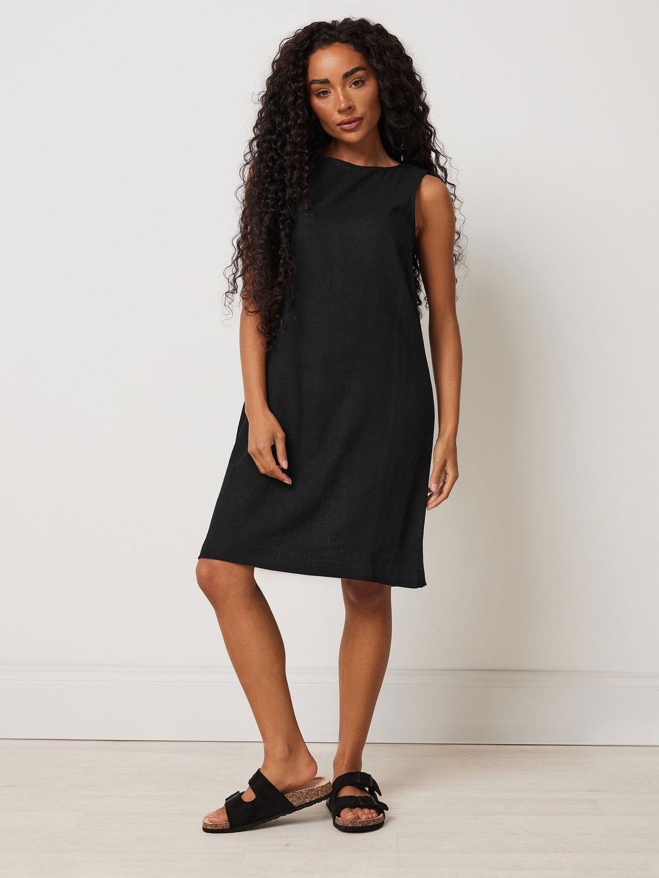  image of mco-petite-petite-shift-dress-black