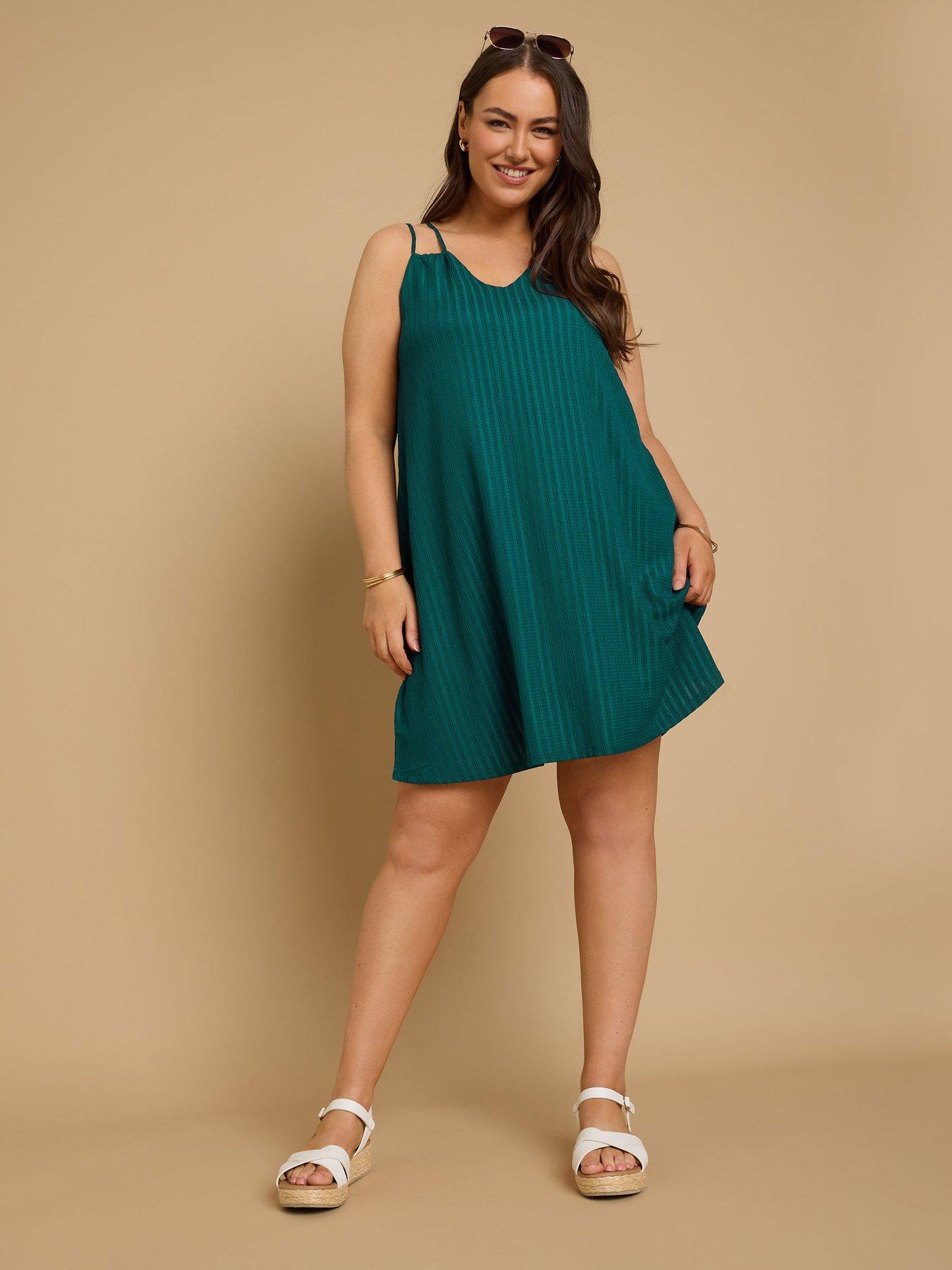 undefined Curve Double Strap Cami Dress - Green