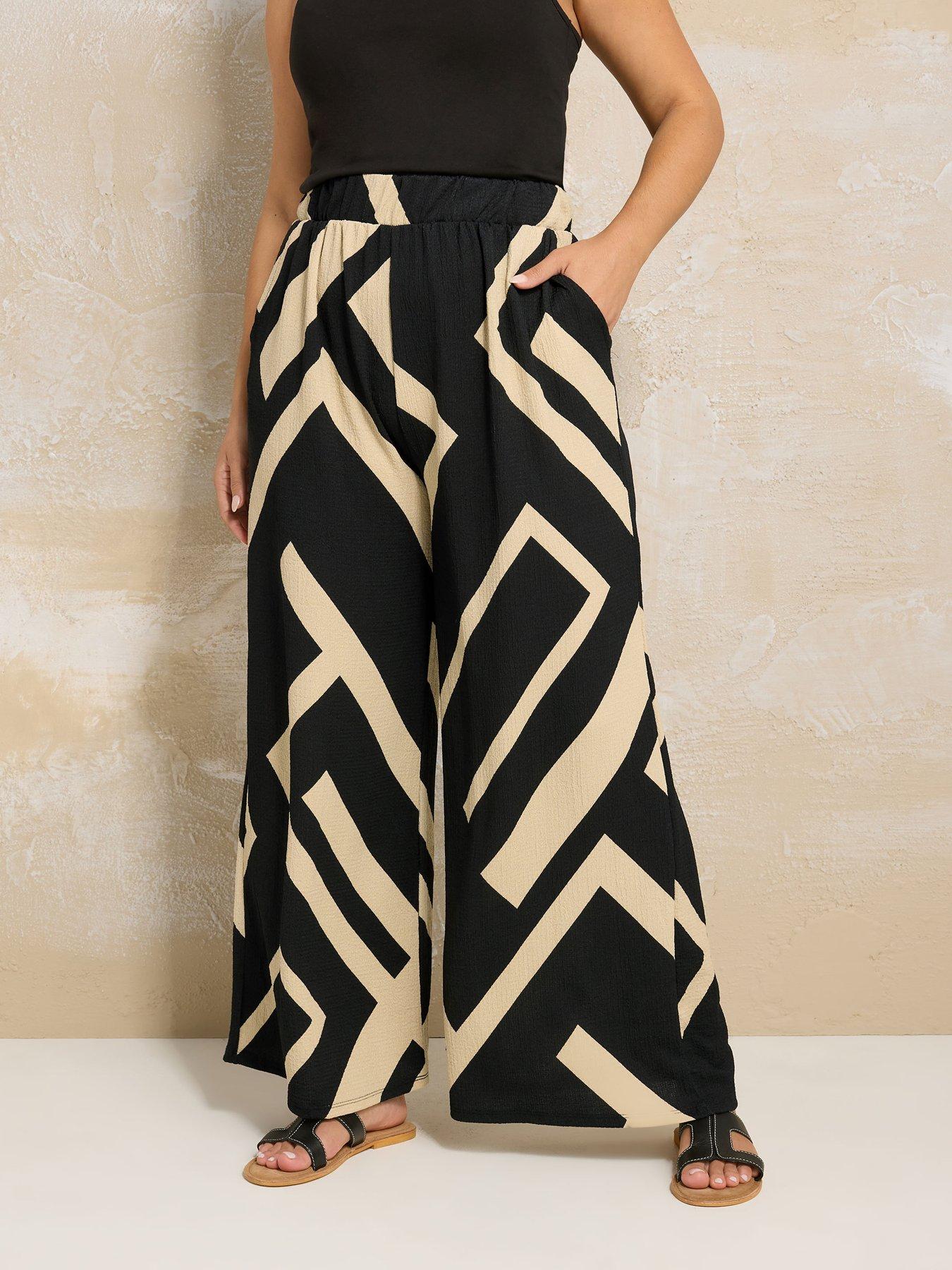 undefined Curve Crinkle Wide Leg Trouser - Black