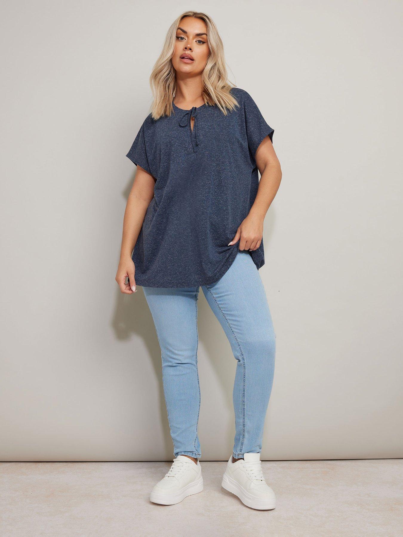  image of yours-curve-tie-neck-grown-on-sleeve-top