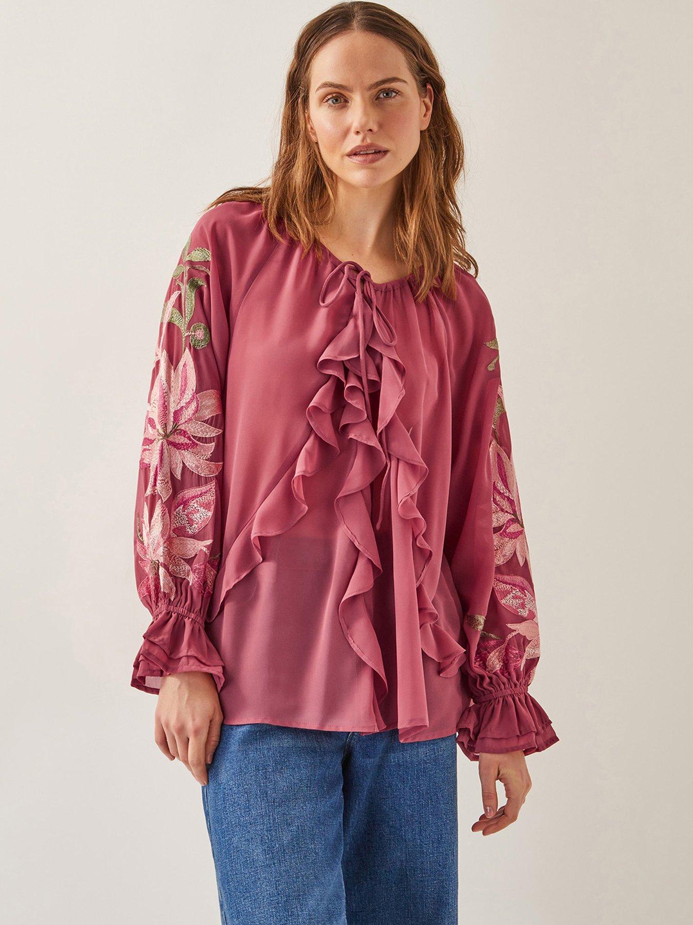 undefined Natalia Embellished Blouse - Pink