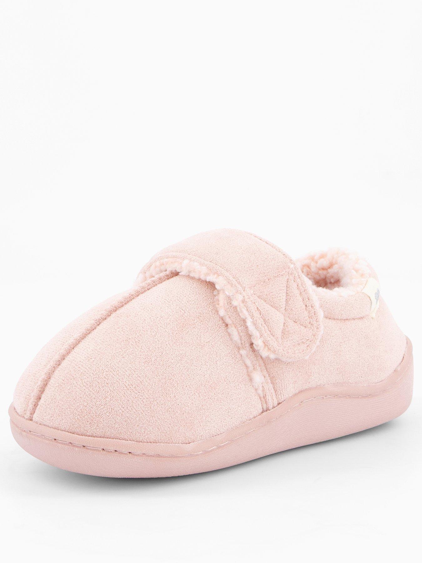 stillFront image of the-very-collection-younger-girls-touch-strap-slipper-pink