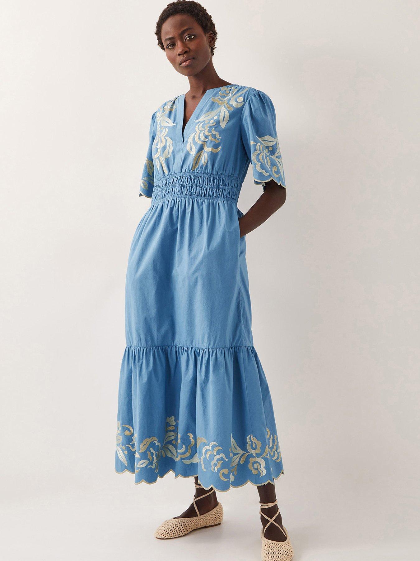 undefined Leia Embellished Dress - Blue