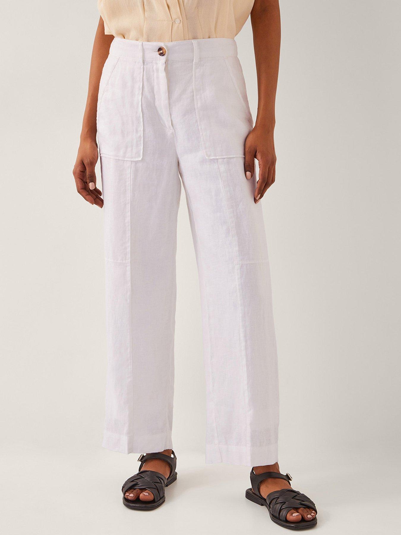 undefined Jolie Linen Trouser - White