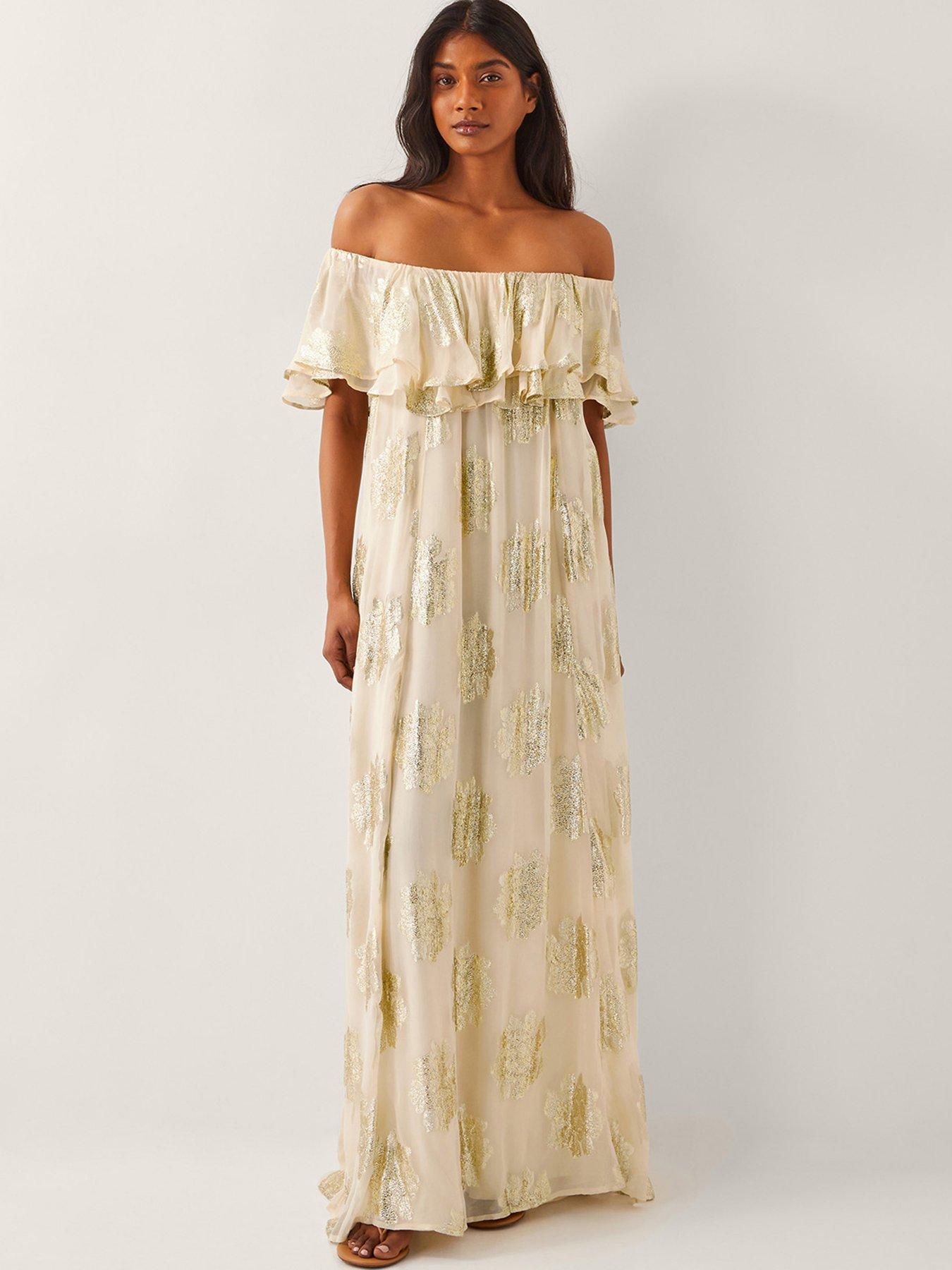 undefined Lyra Lurex Dress - Ivory
