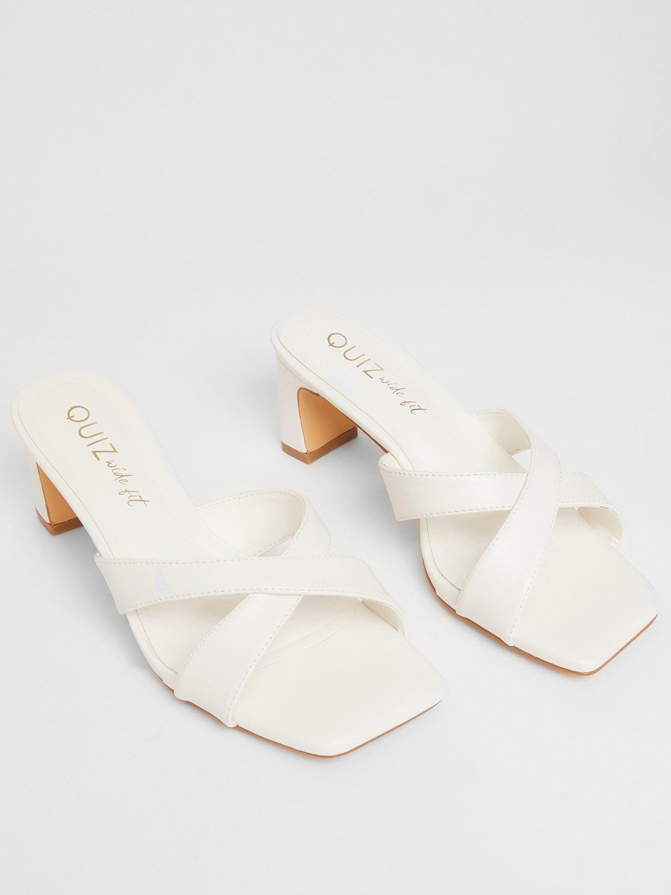  image of quiz-wide-fit-white-cross-strap-mule-heels