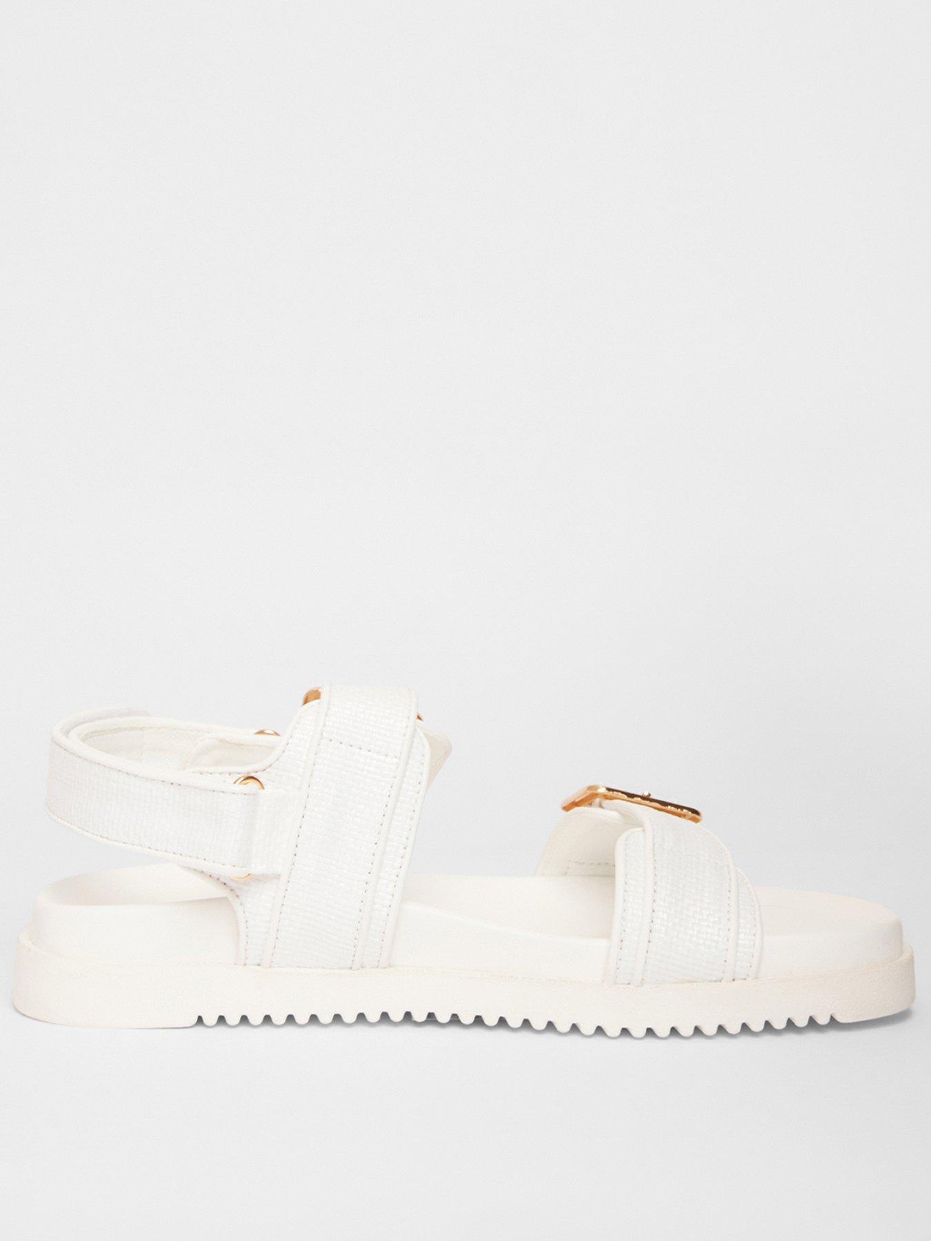quiz-wide-fit-white-double-strap-sandals