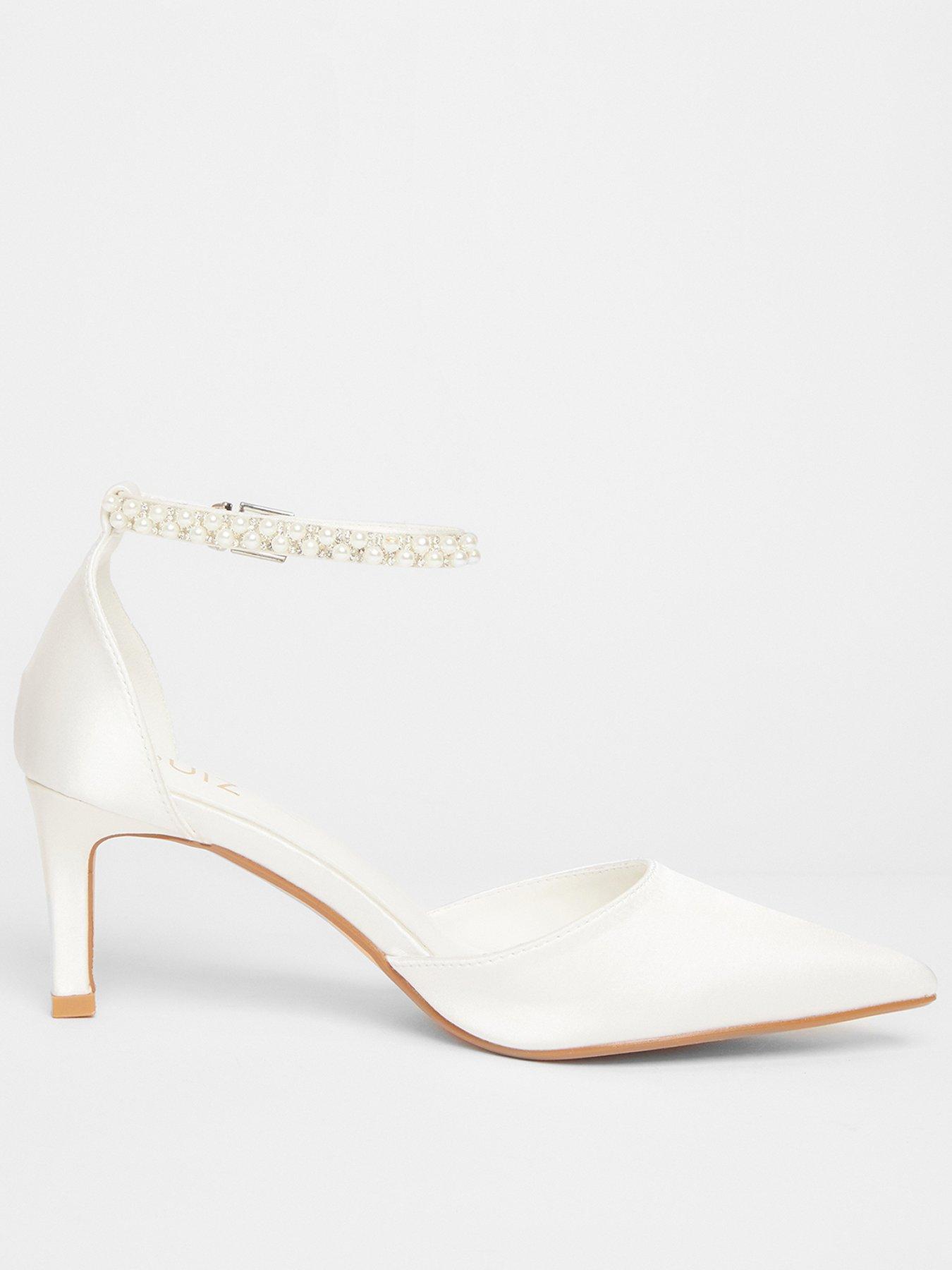 undefined Bridal White Pearl Court Heels