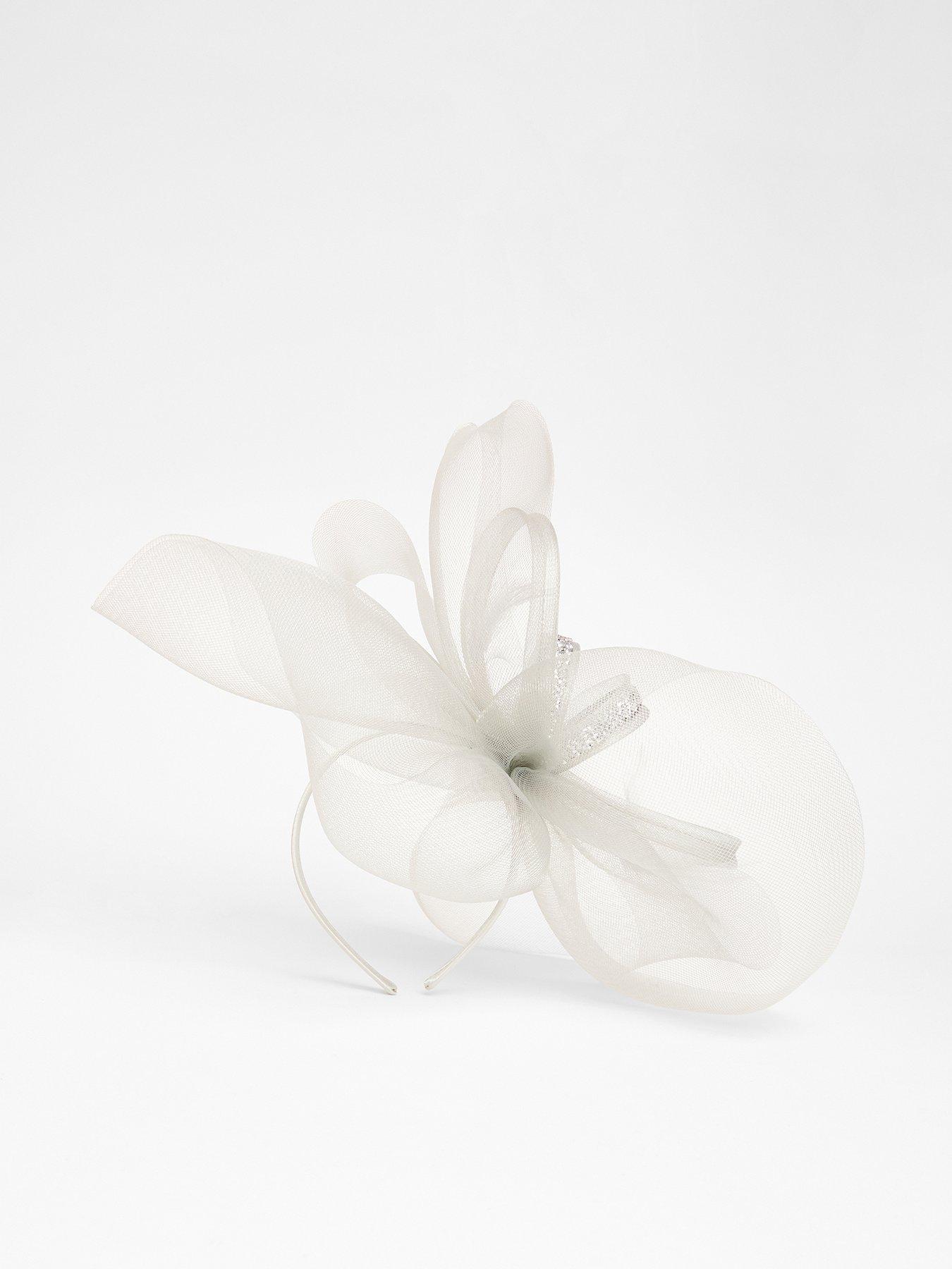 Image 1 of 2 of Quiz Grey Diamante Bow Headband Fascinator