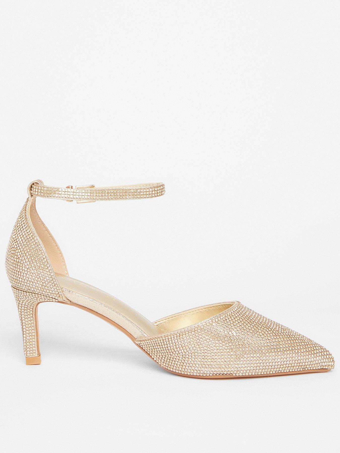 quiz-wide-fit-gold-diamante-court-heels
