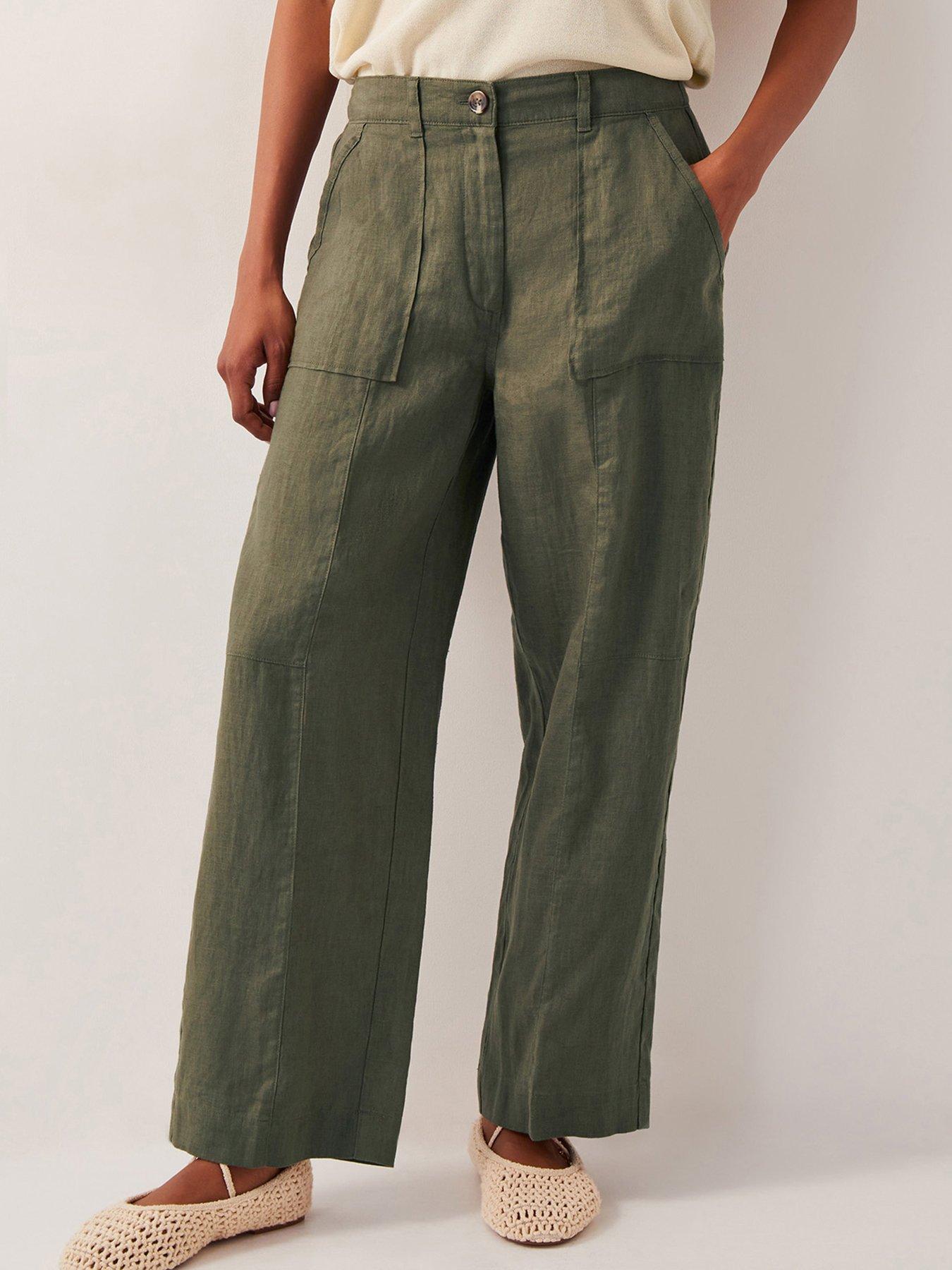 undefined Jolie Linen Trouser - Khaki