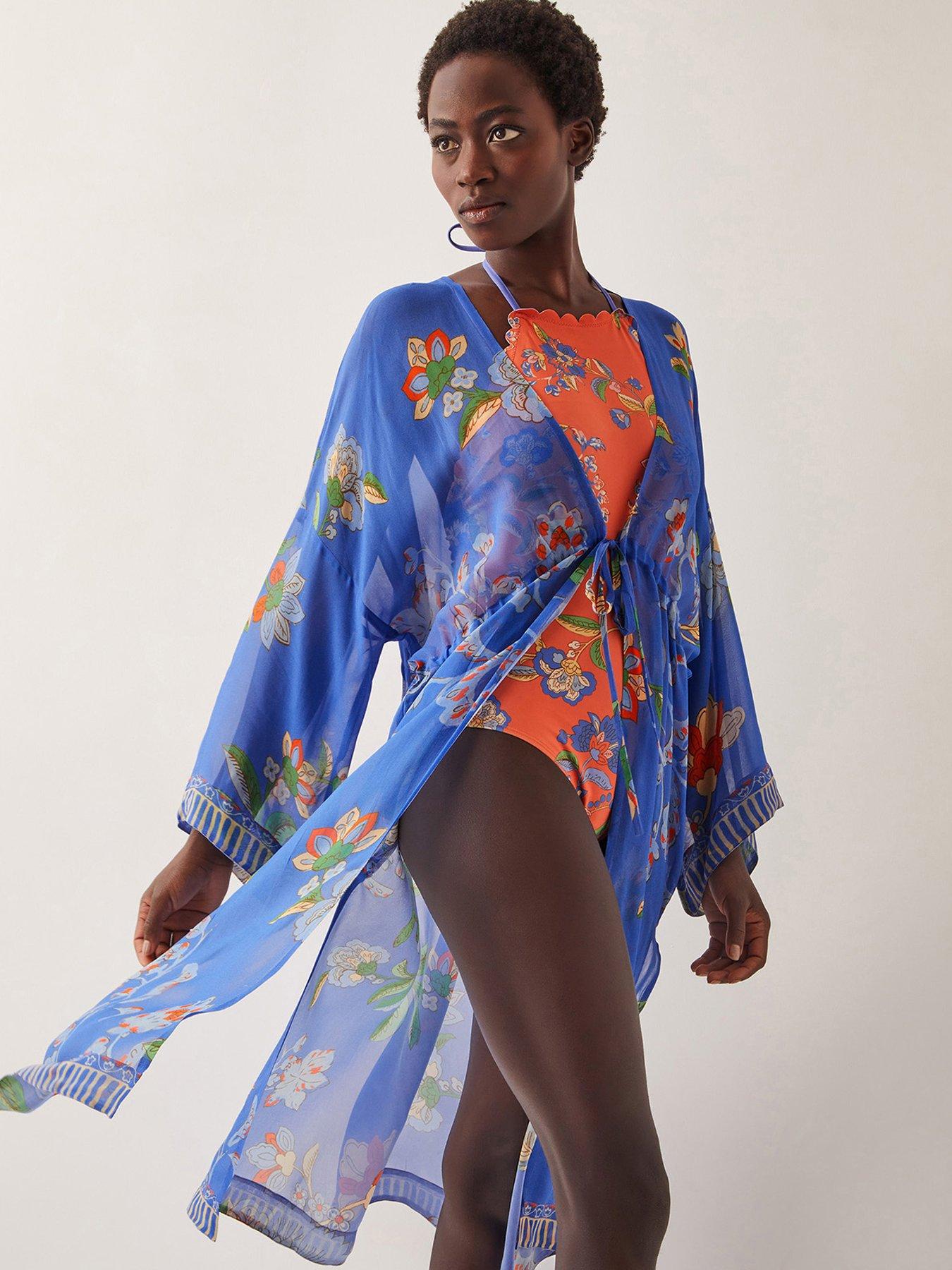 undefined Kaia Print Cover Up - Blue