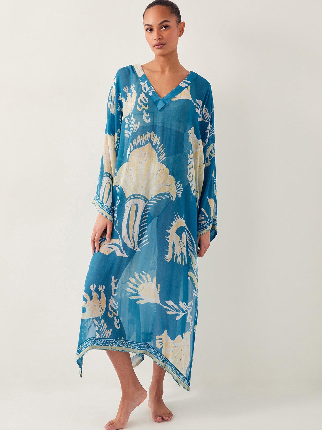 undefined Amisha Print Cover Up - Teal