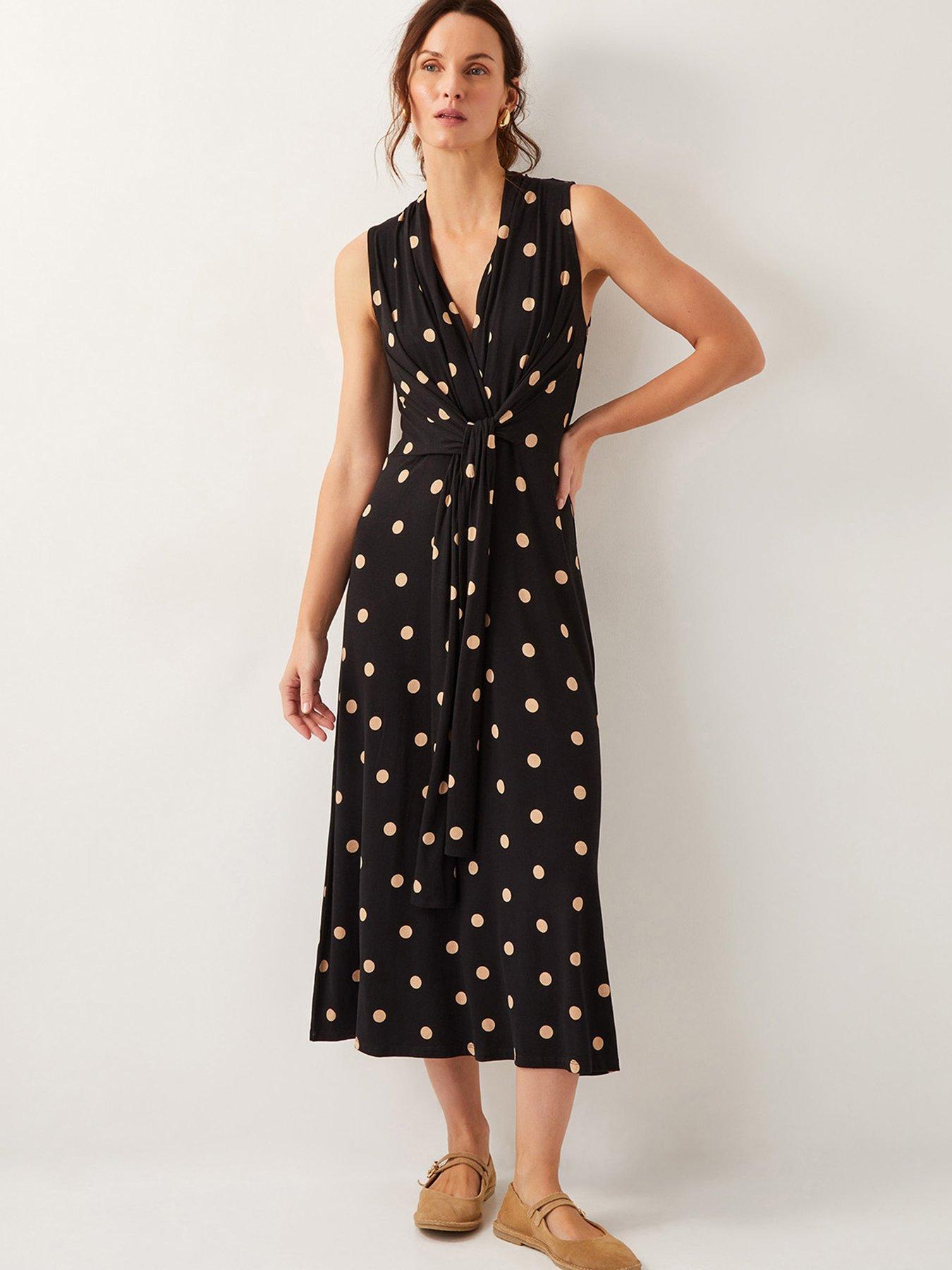 undefined Sareesha Spot Jersey Dress - Black
