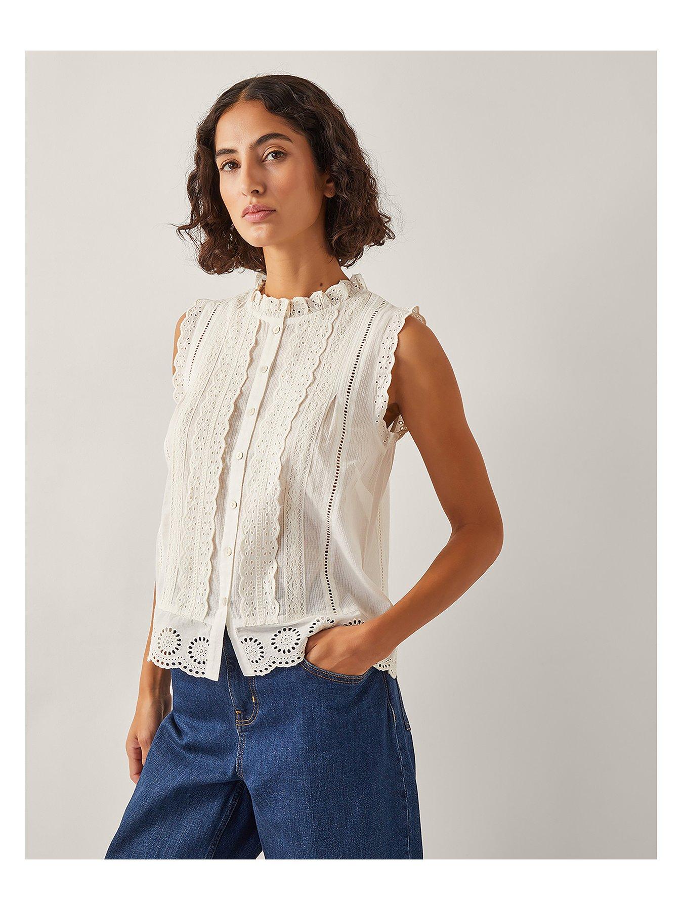 undefined Trish Frill Shirt - Ivory