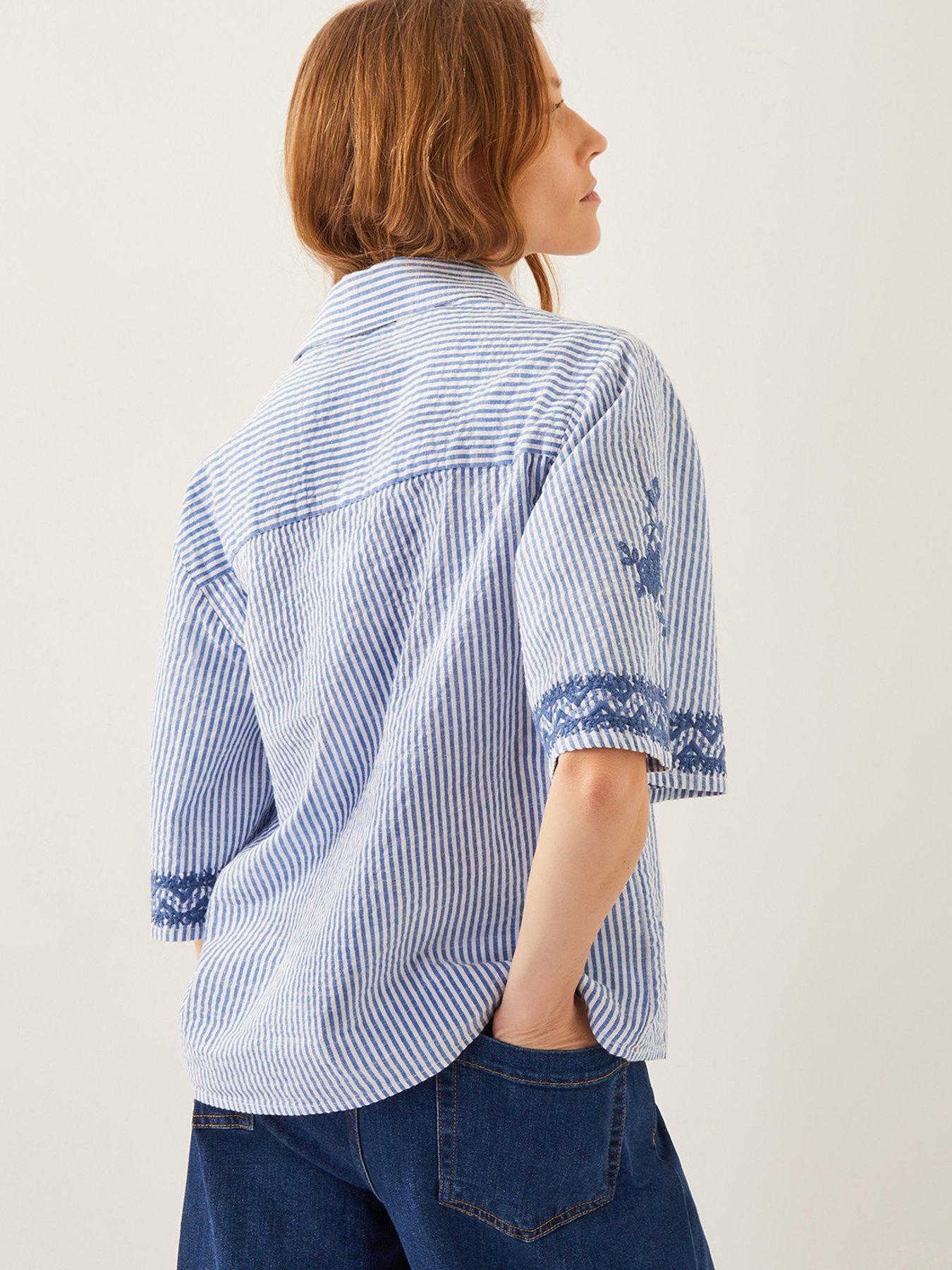  image of monsoon-marlowe-embellished-shirt-blue