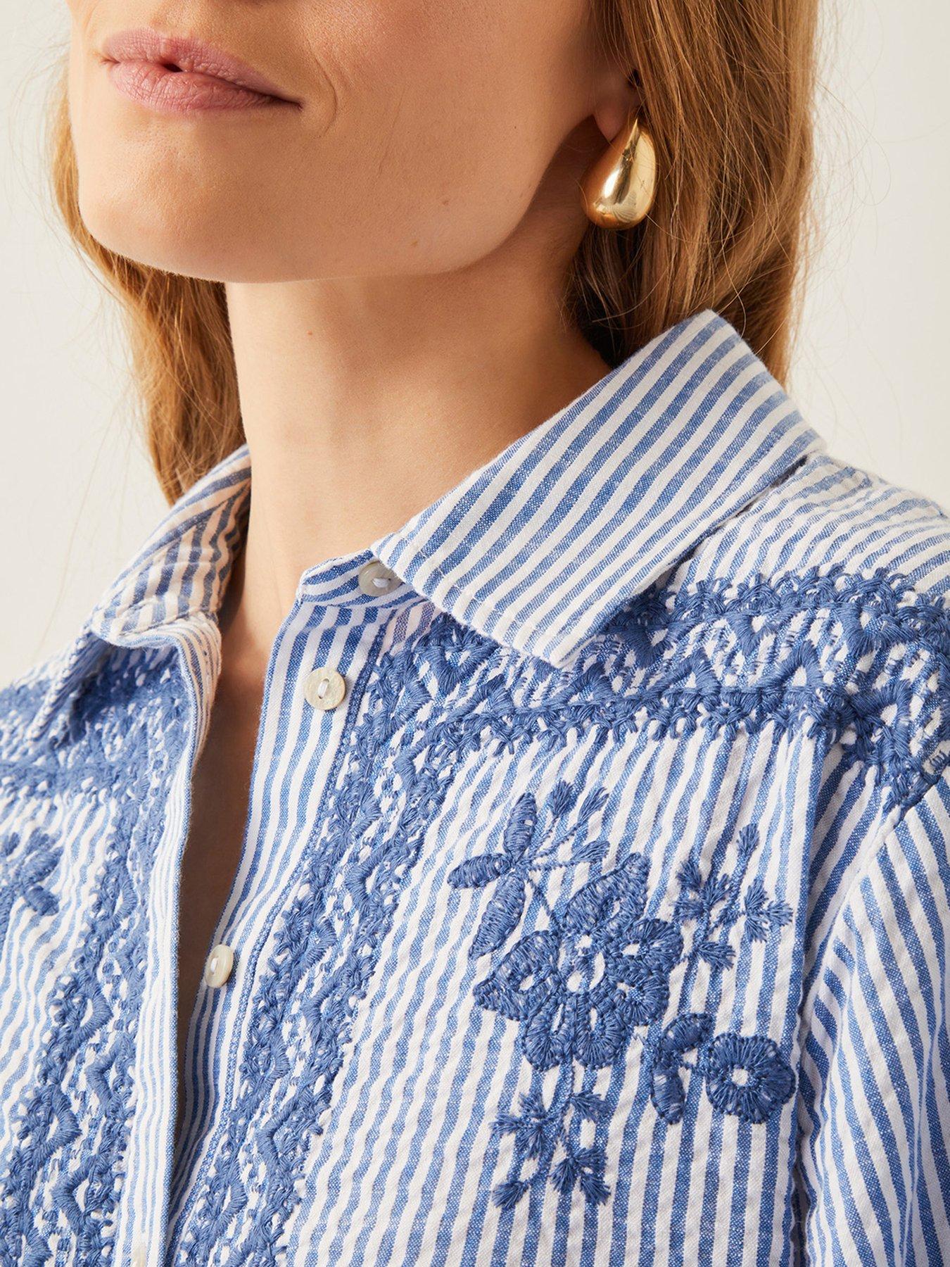  image of monsoon-marlowe-embellished-shirt-blue