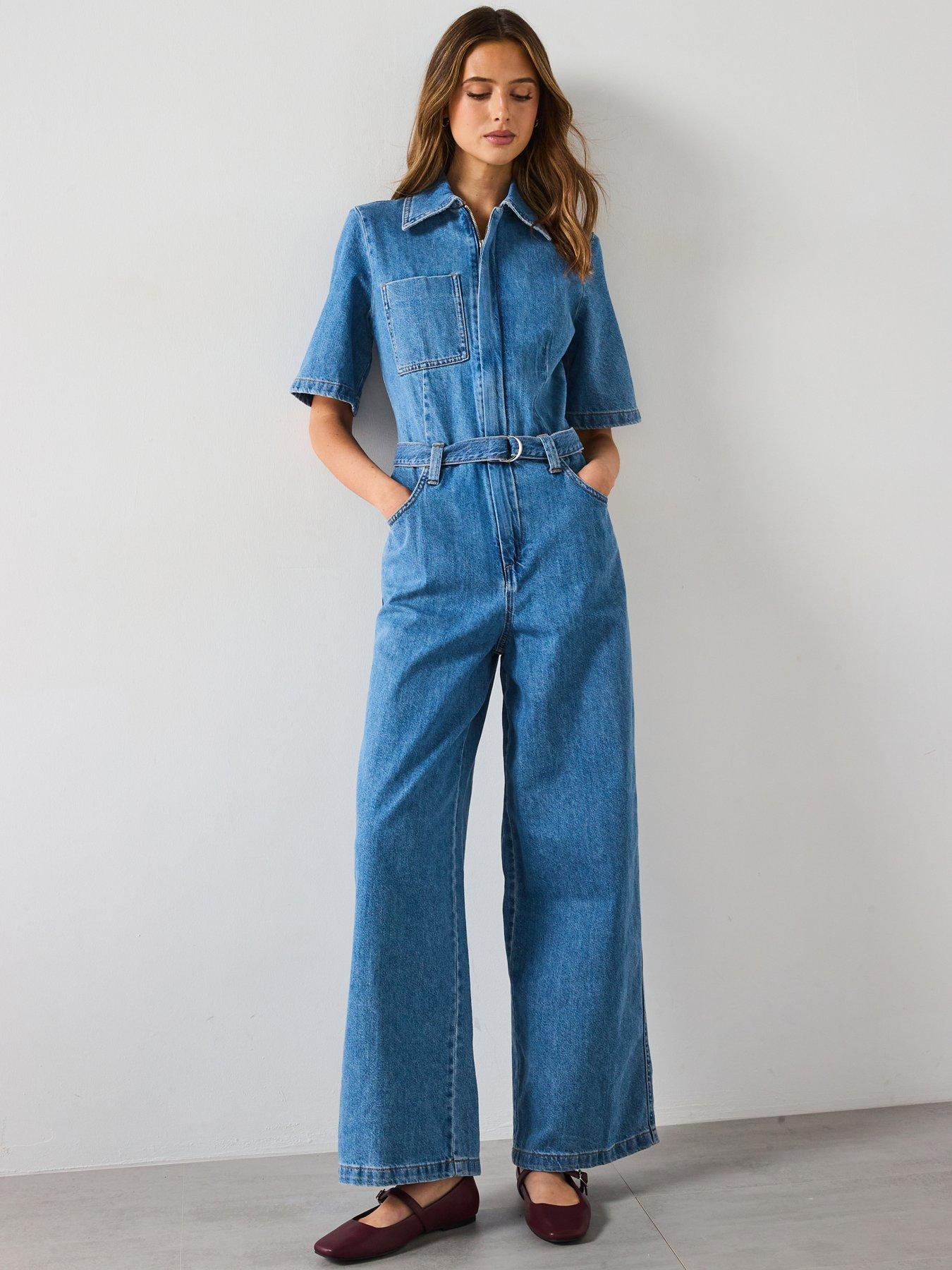 Mango Denim Jumpsuit Belt - Blue