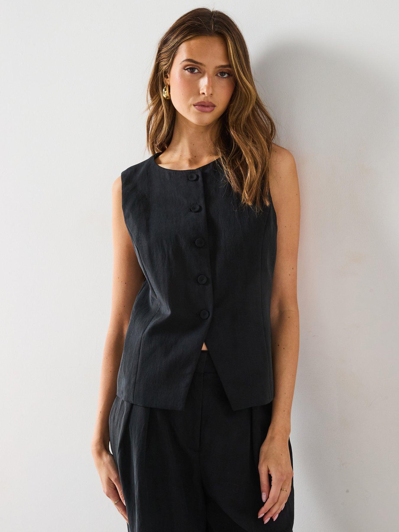 mango-straight-lyocell-suit-waistcoat-black