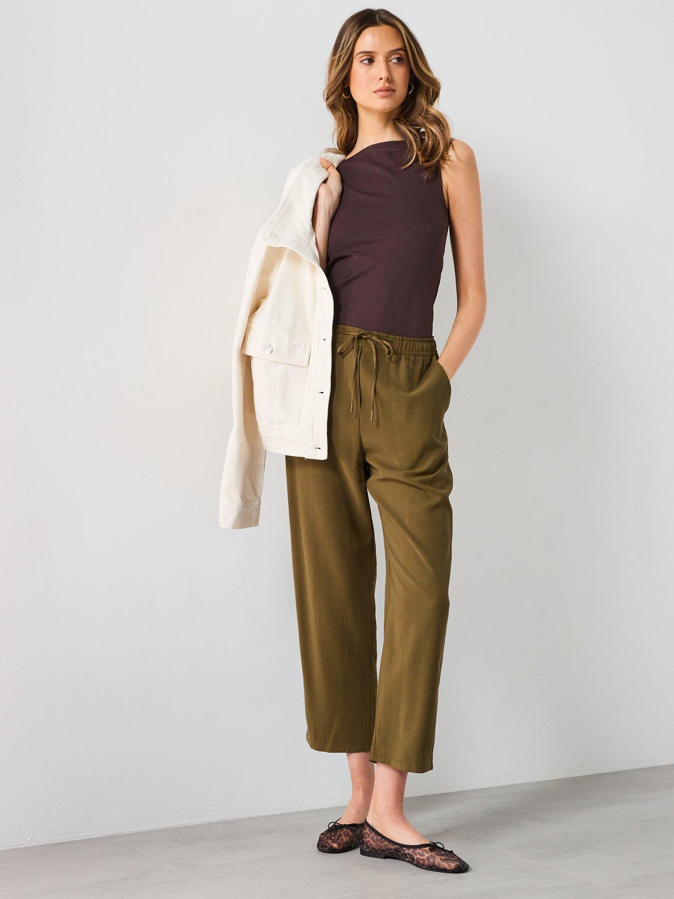  image of mango-boat-neck-vest-brown