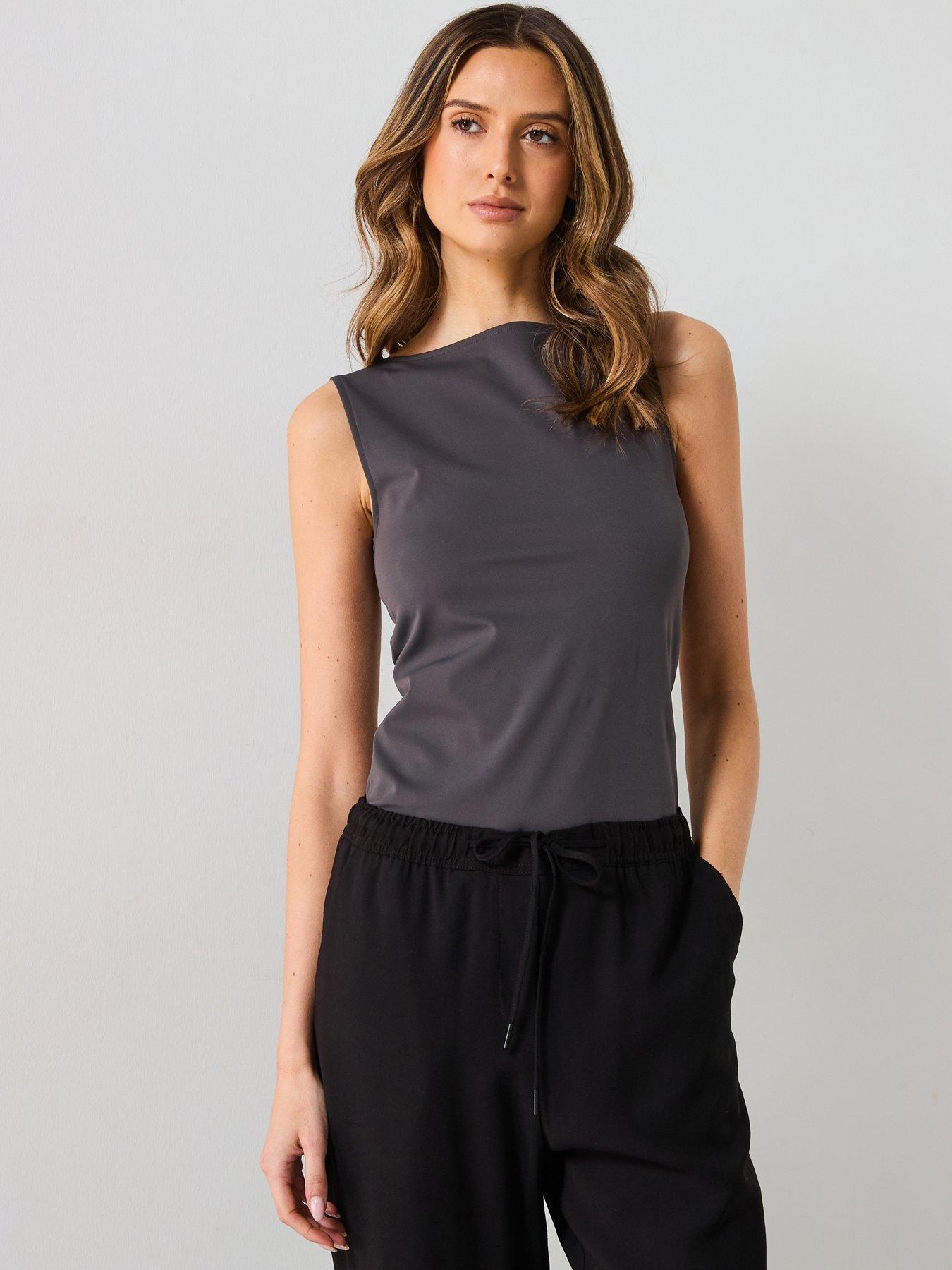 undefined Boat Neck Vest - Grey