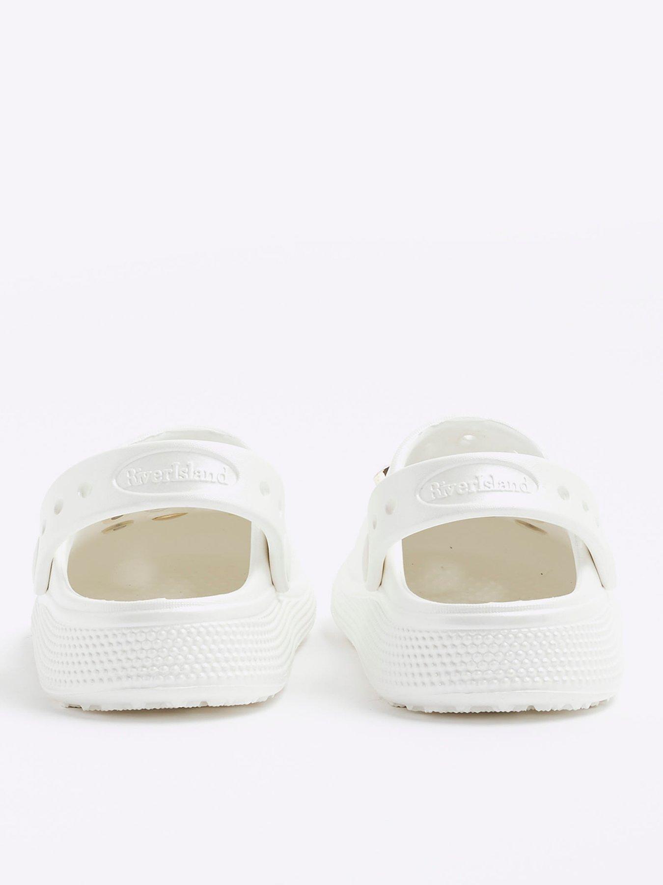  image of river-island-older-girls-pearlised-sea-shell-clog-white