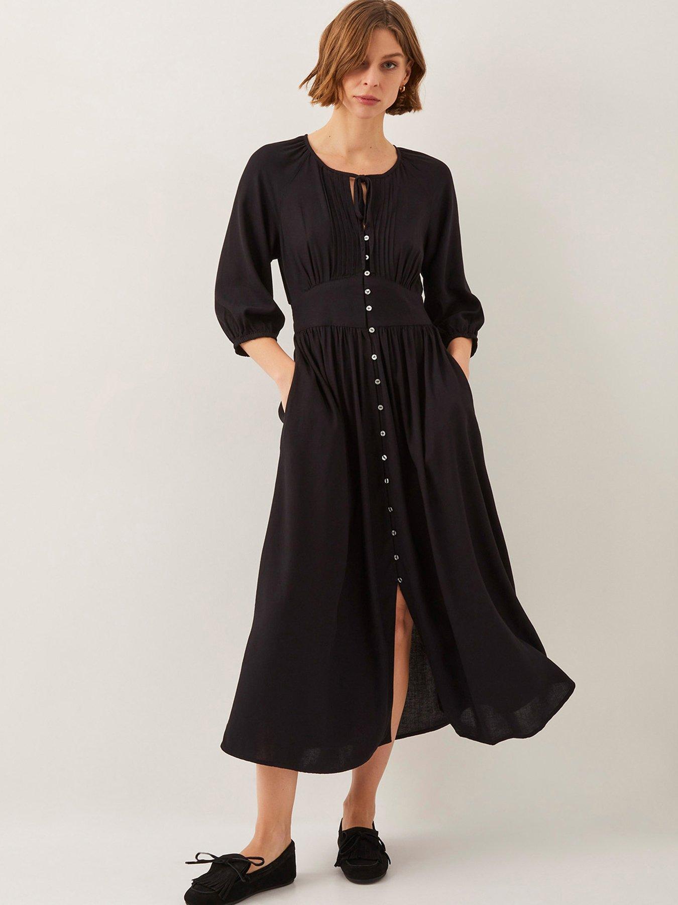 undefined Polly Linen Dress - Black