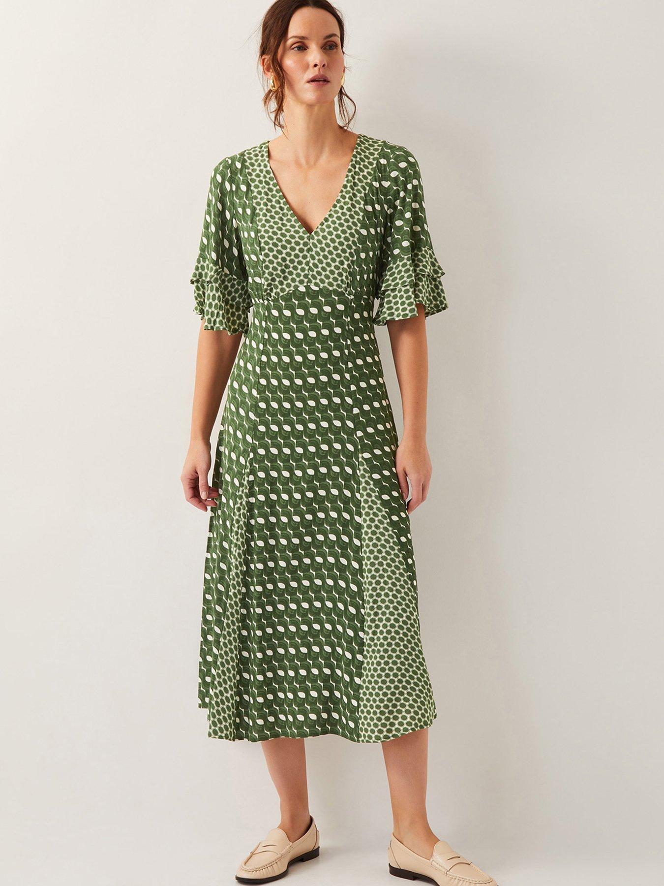  image of monsoon-maren-tea-dress-khaki