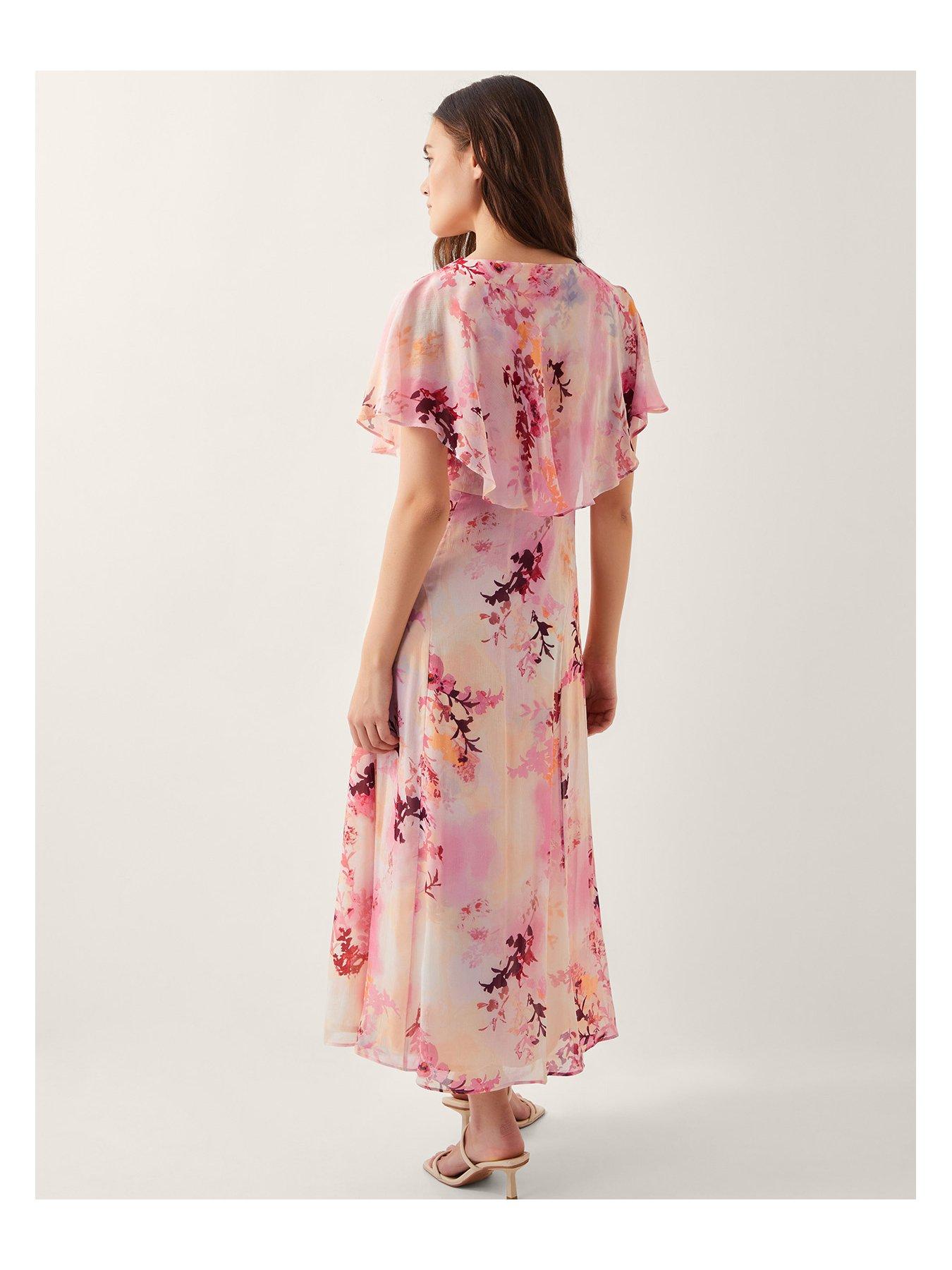 Image 2 of 4 of Monsoon Mia Cape Dress - Pink