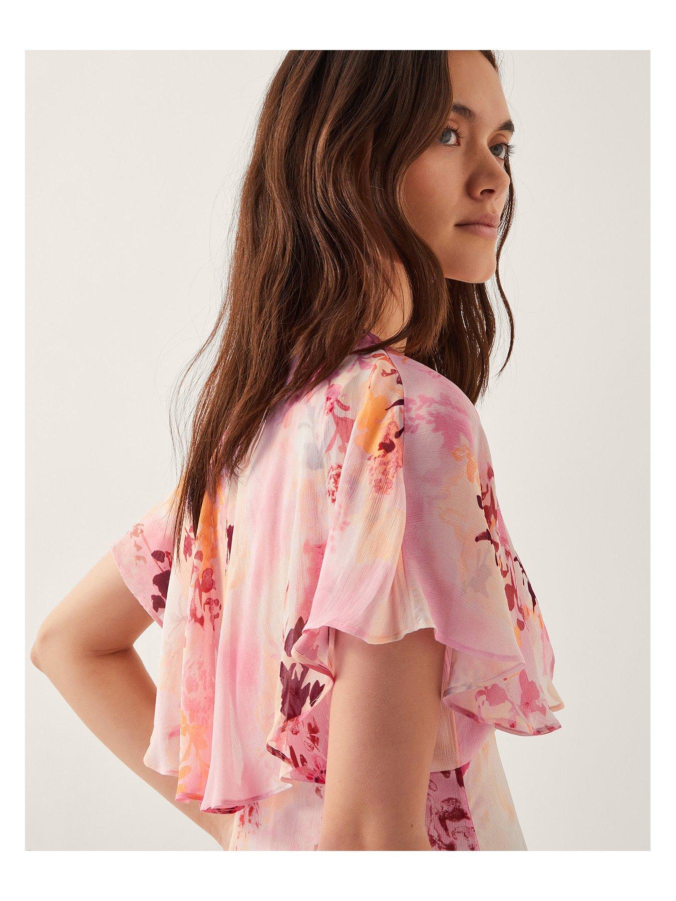 Image 4 of 4 of Monsoon Mia Cape Dress - Pink