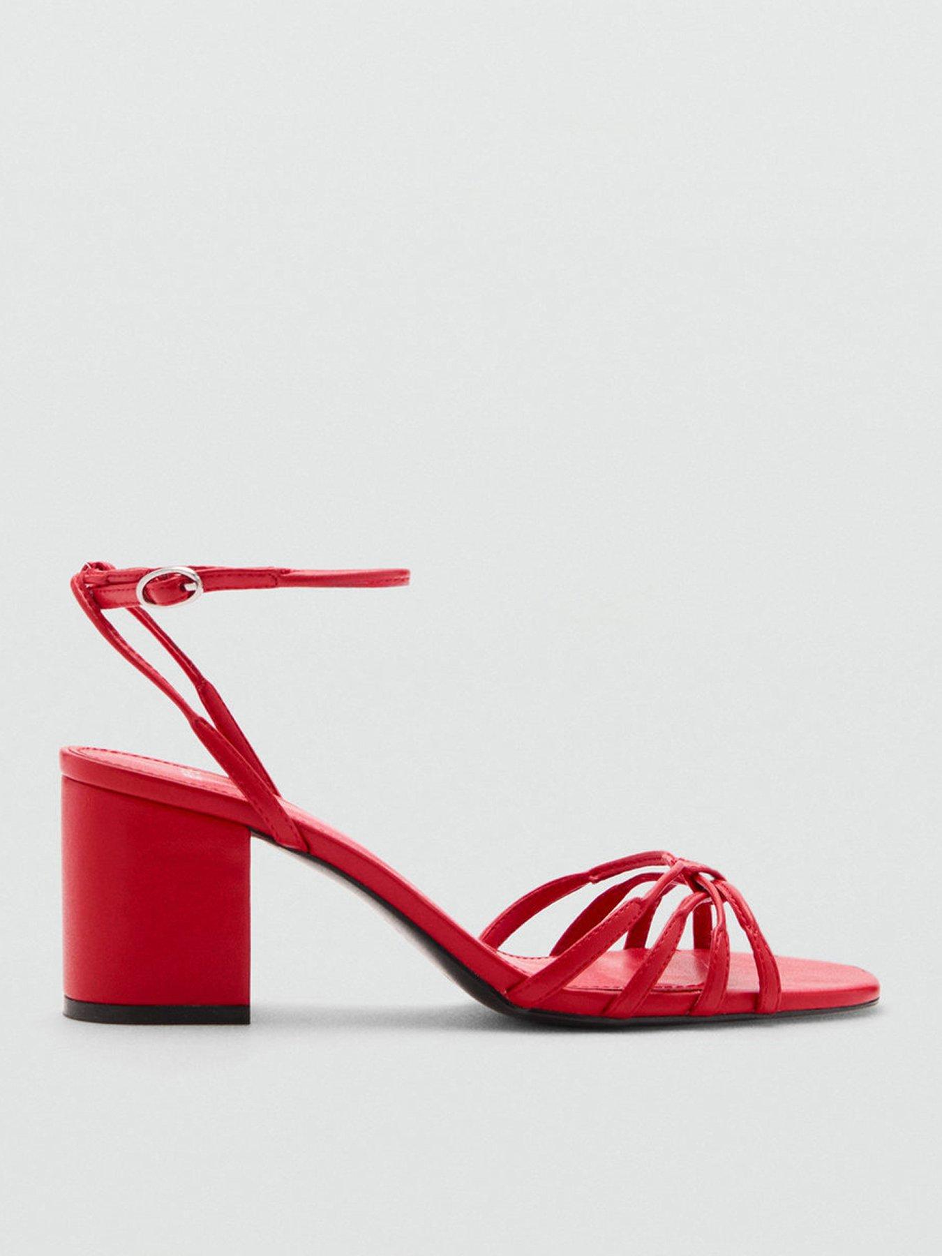 Mango Strappy Heeled Sandals Red Littlewoods