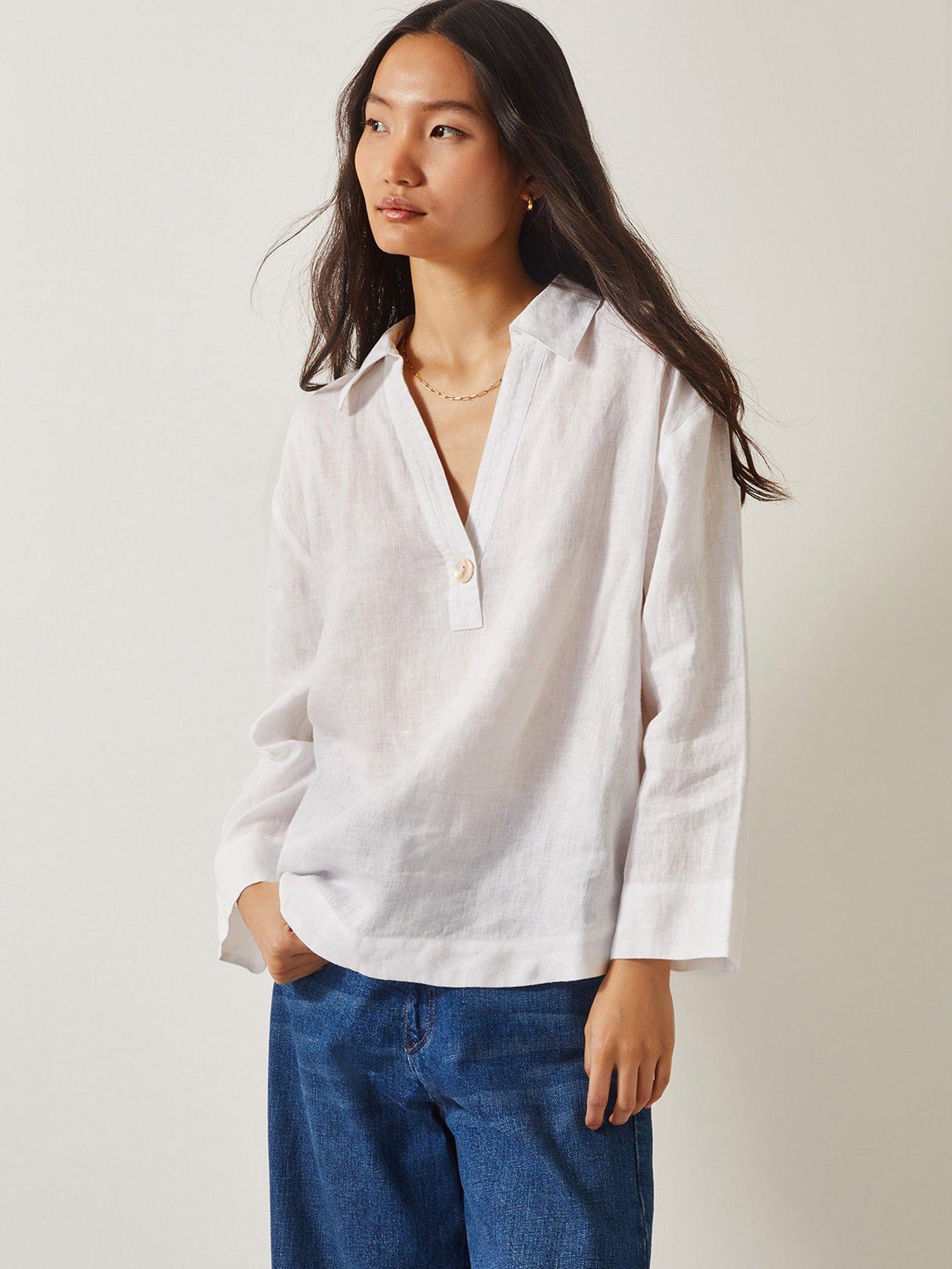 undefined Clover Linen Tee - White