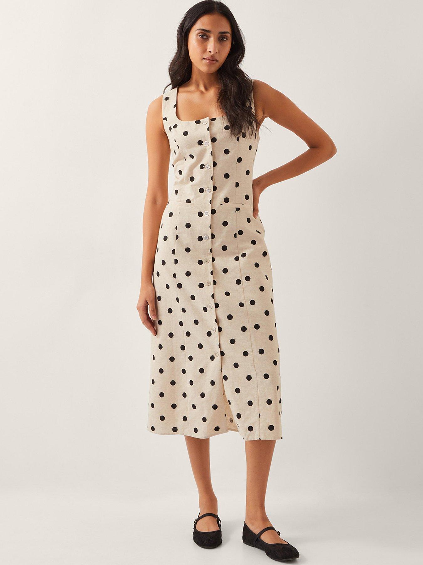 undefined Isabel Spot Dress - Ivory