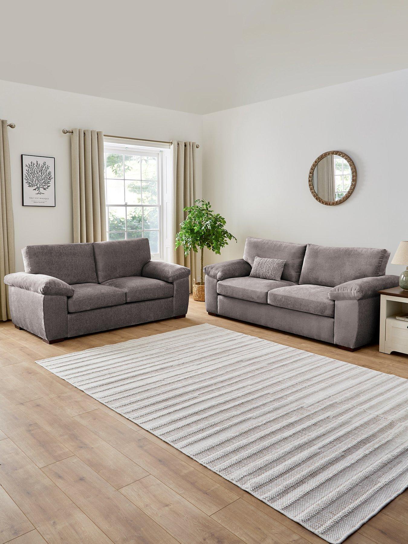The Very Collection Salerno Standard Back Fabric 3 + 2 Seater Sofa  Set (Buy  &  SAVE!) - Grey - FSC® Certified