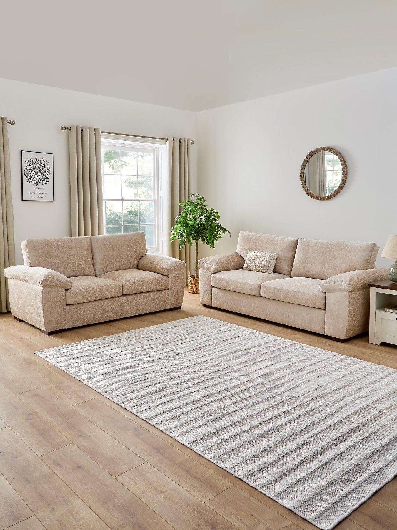Very Home Salerno Standard Back Fabric 3 + 2 Seater Sofa  Set (Buy  &  SAVE!) - Natural - FSC® Certified