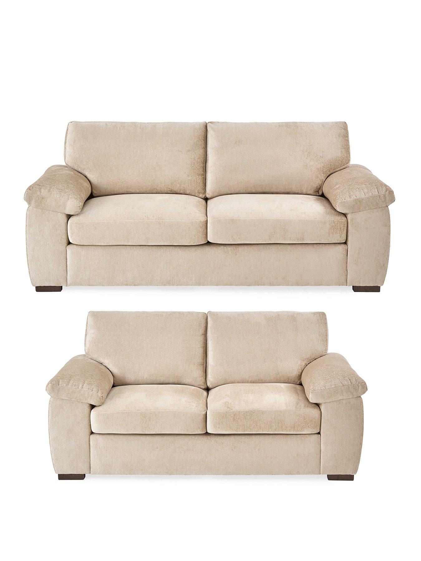 Image 2 of 7 of The Very Collection Salerno Standard Back Fabric 3 + 2 Seater Sofa &nbsp;Set (Buy &amp; SAVE!) -&nbsp;Natural&nbsp;- FSC&reg; Certified