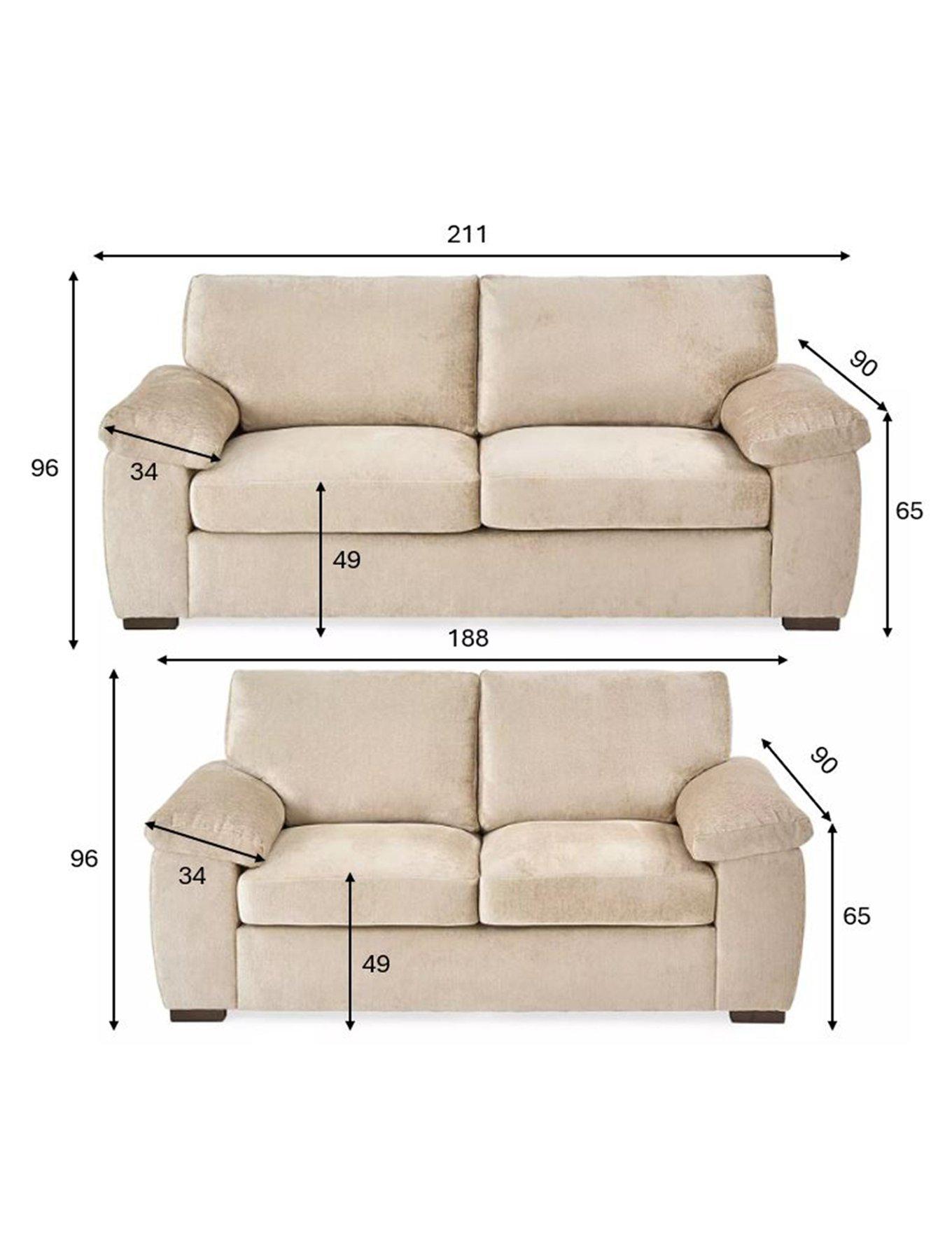 Image 7 of 7 of The Very Collection Salerno Standard Back Fabric 3 + 2 Seater Sofa &nbsp;Set (Buy &amp; SAVE!) -&nbsp;Natural&nbsp;- FSC&reg; Certified