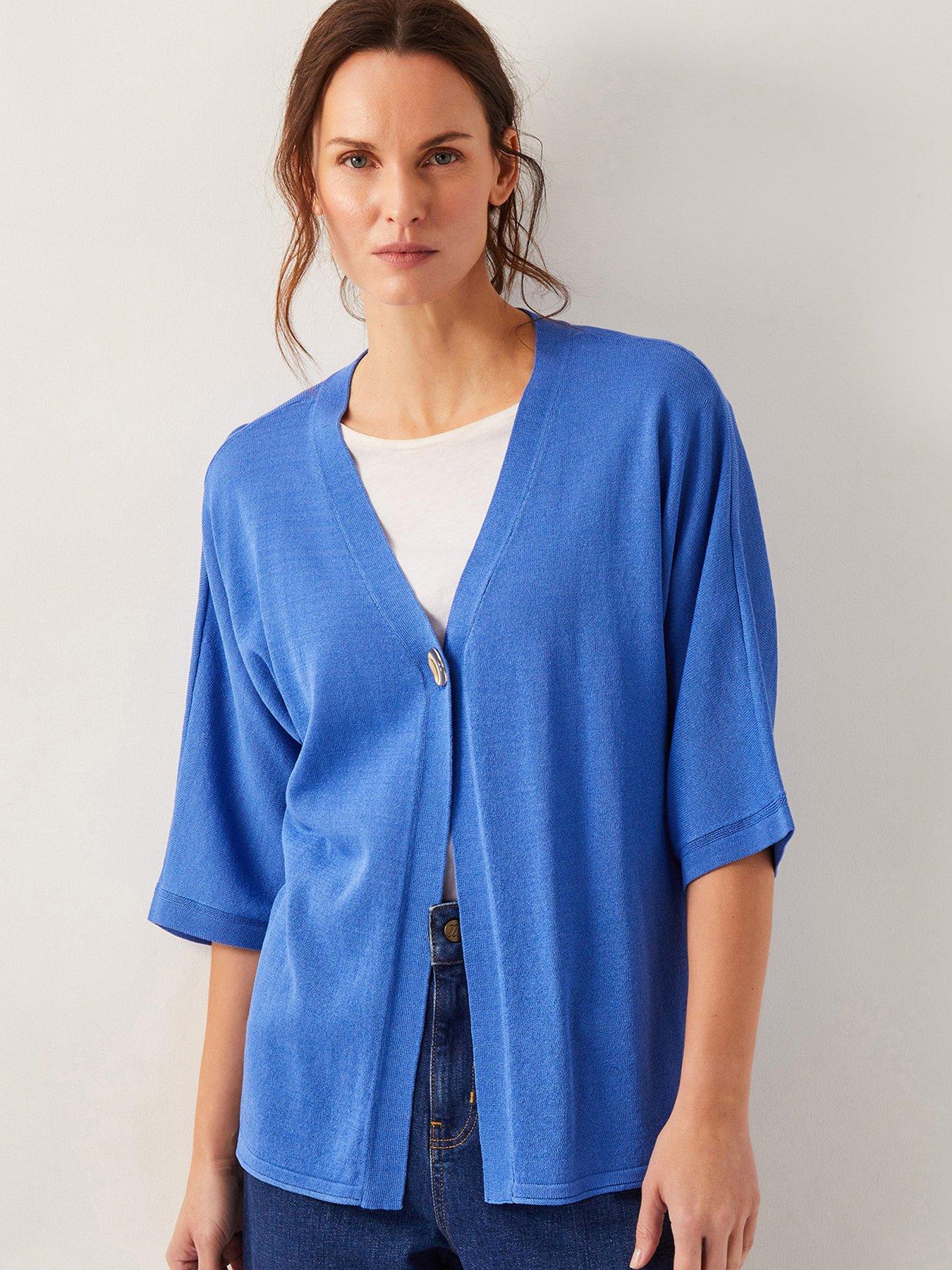 undefined Beth Button Cardigan - Blue