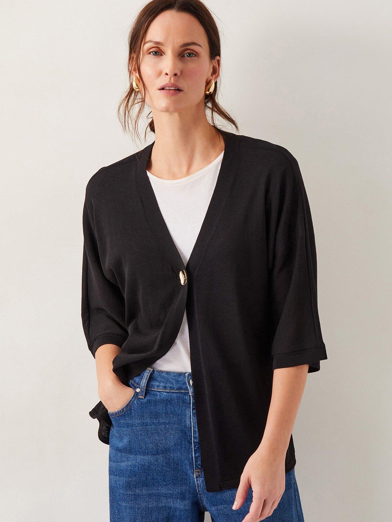 monsoon-beth-button-cardigan-black