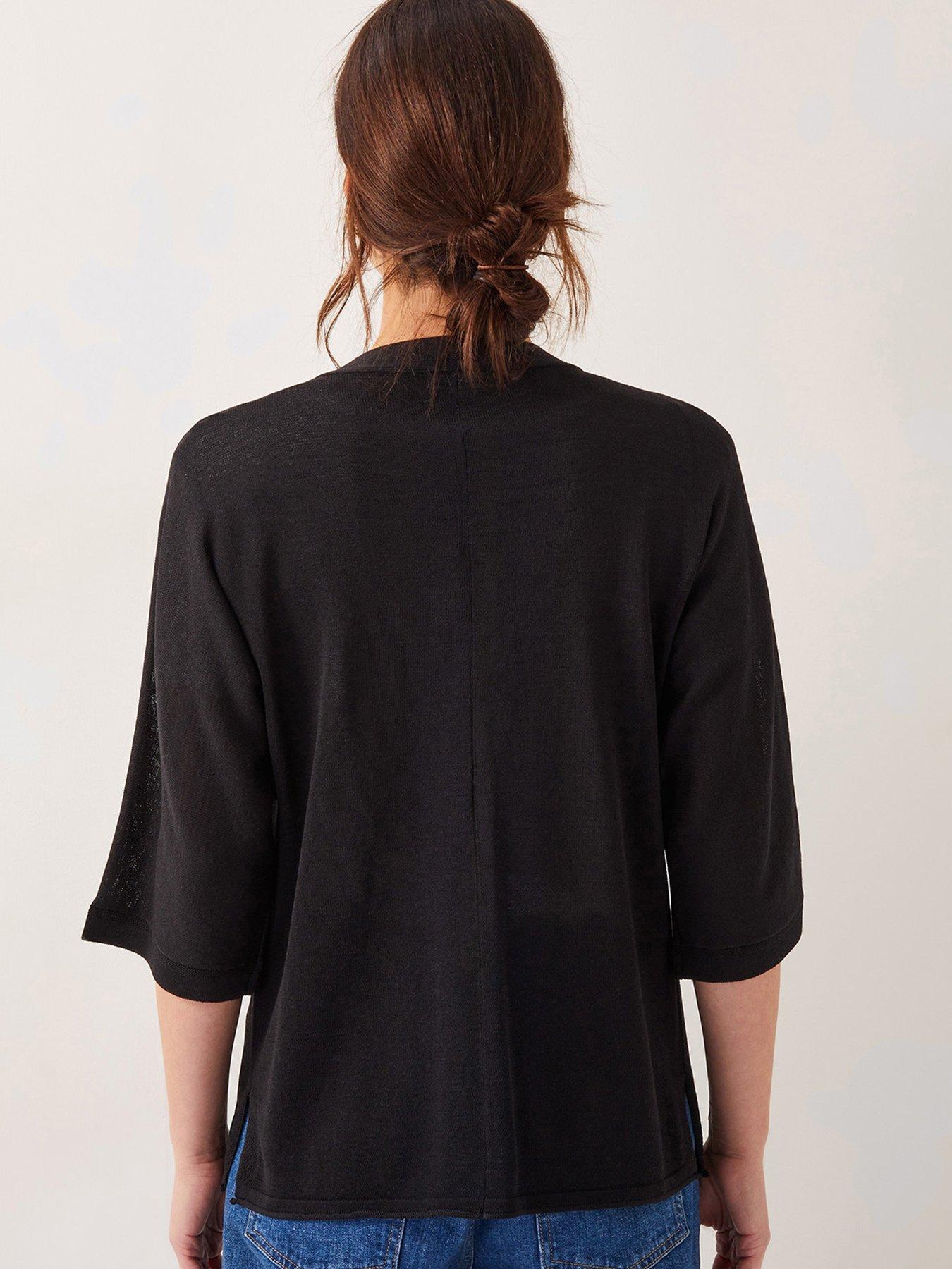  image of monsoon-beth-button-cardigan-black