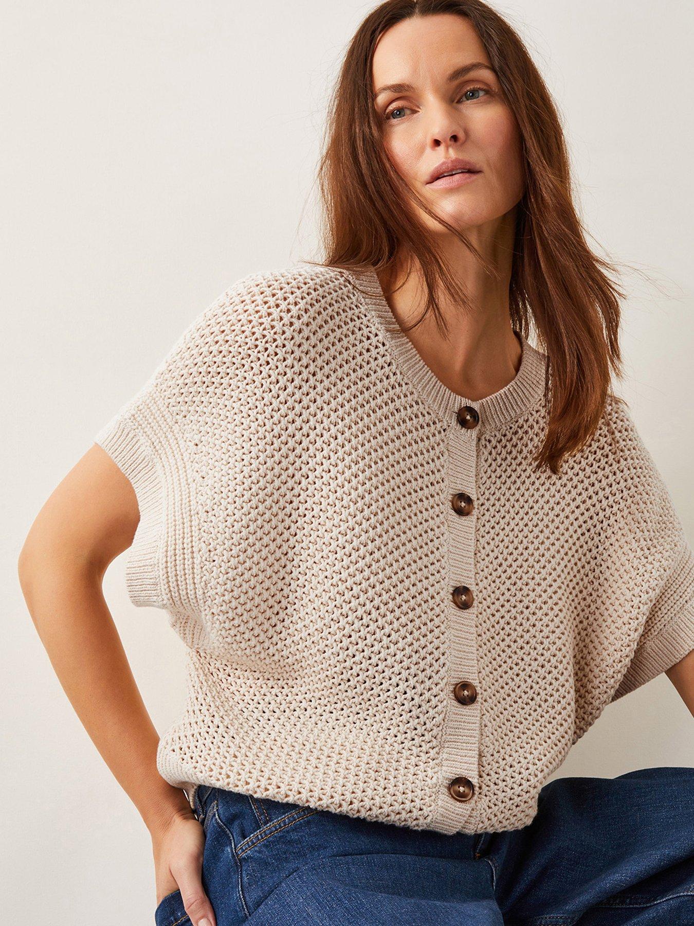  image of monsoon-saya-stitch-cardigan-ivory