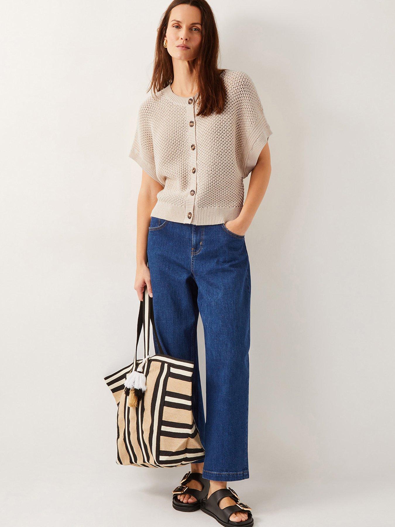  image of monsoon-saya-stitch-cardigan-ivory