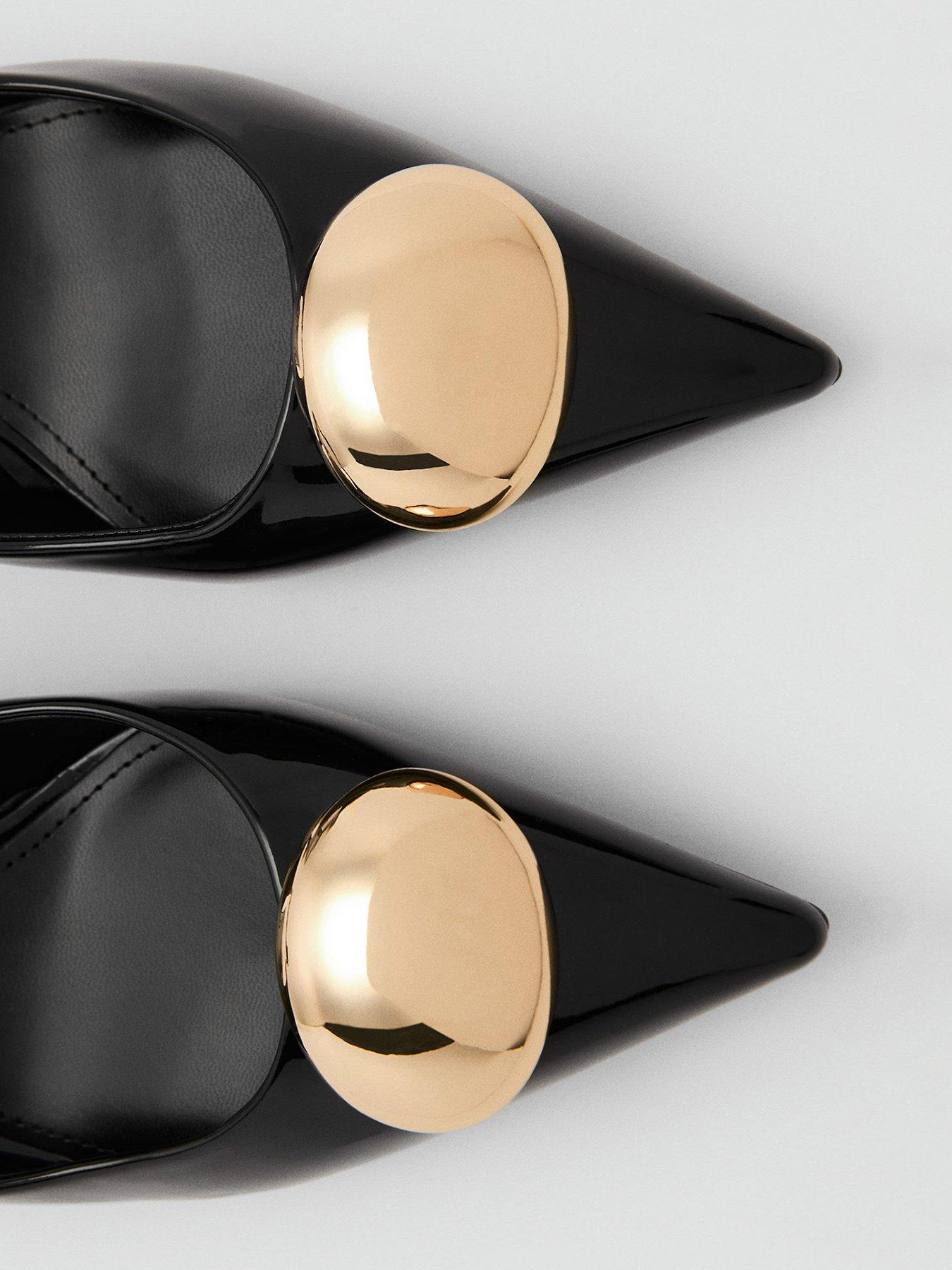  image of mango-kitten-heel-shoes-with-metallic-decoration-black