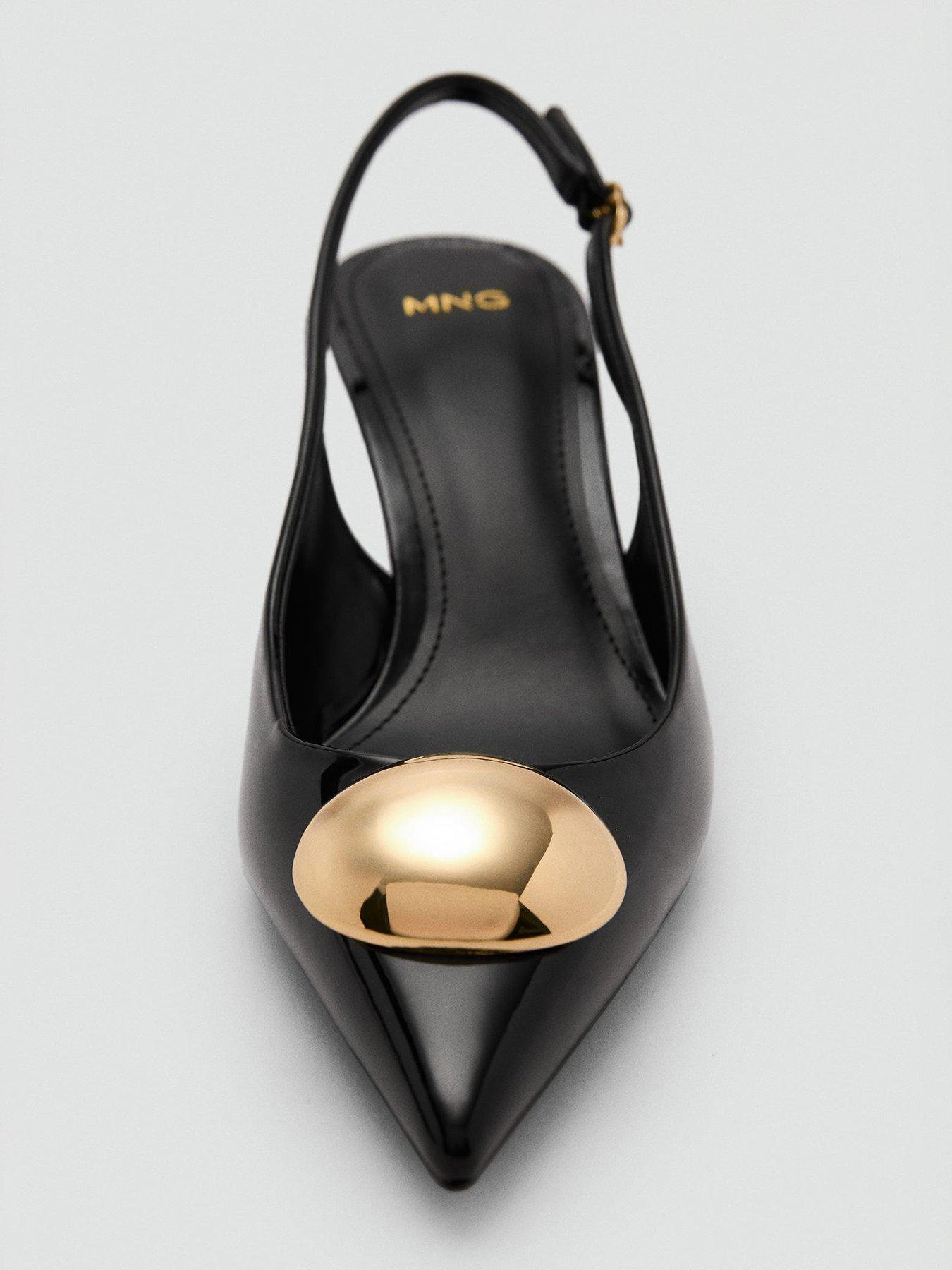 image of mango-kitten-heel-shoes-with-metallic-decoration-black