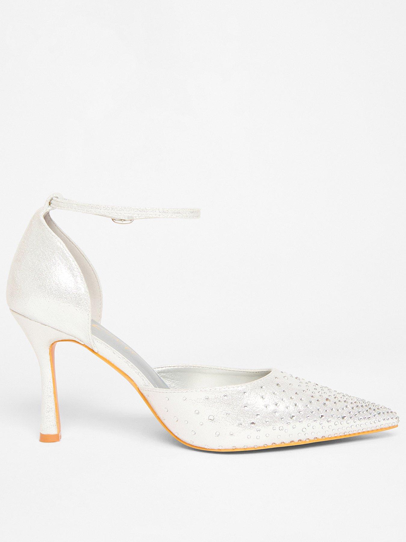 quiz-wide-fit-silver-scattered-diamante-court-heels