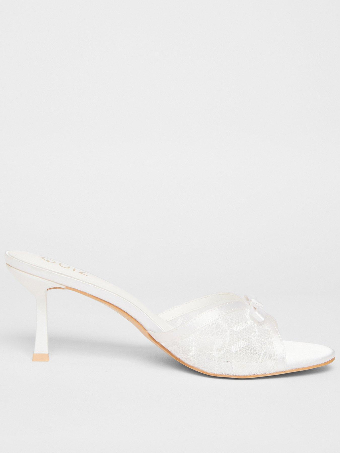 undefined Bridal Lace Mule Heels